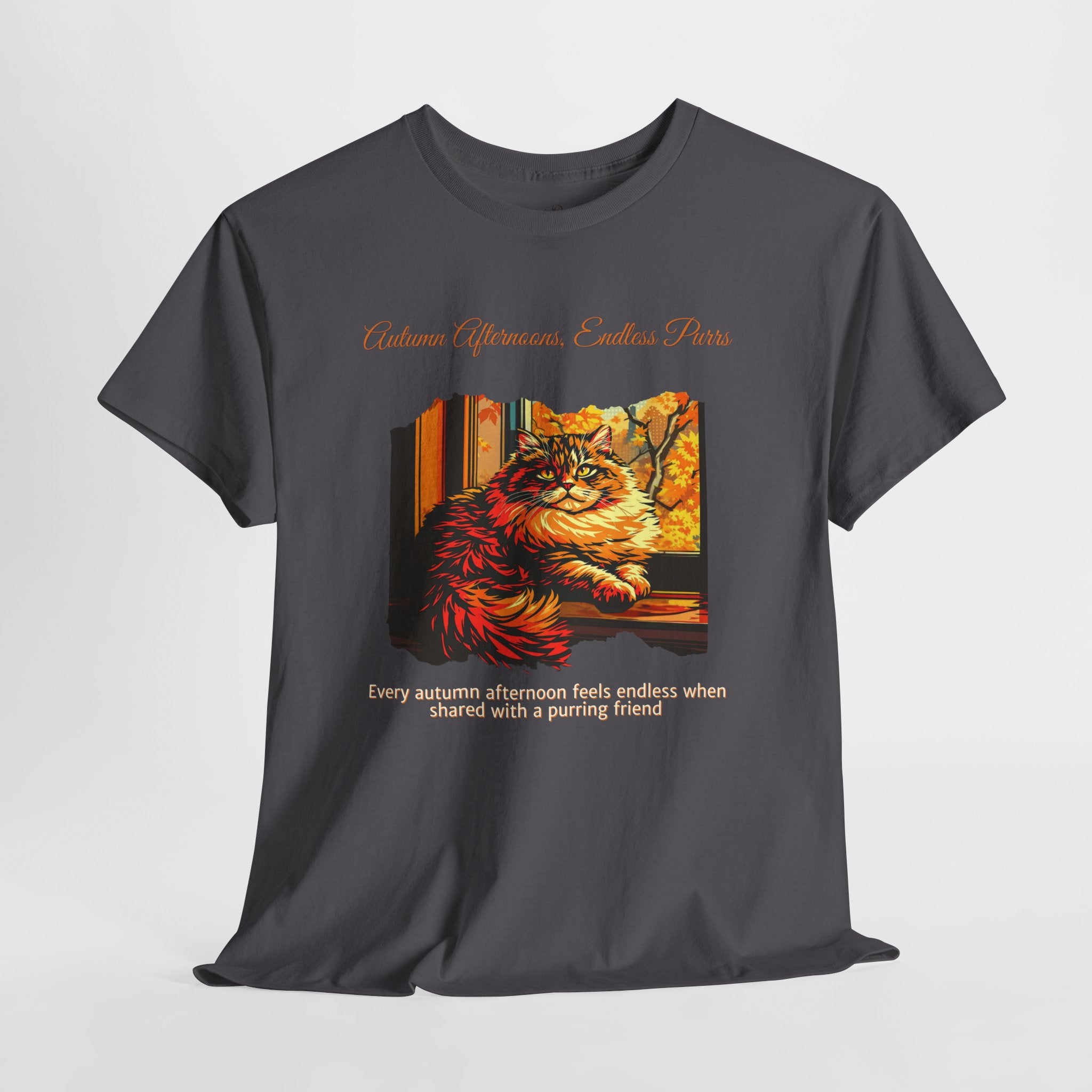 Unisex T-Shirt – Autumn Afternoons, Endless Purrs: Persian Cat Fall Shirt