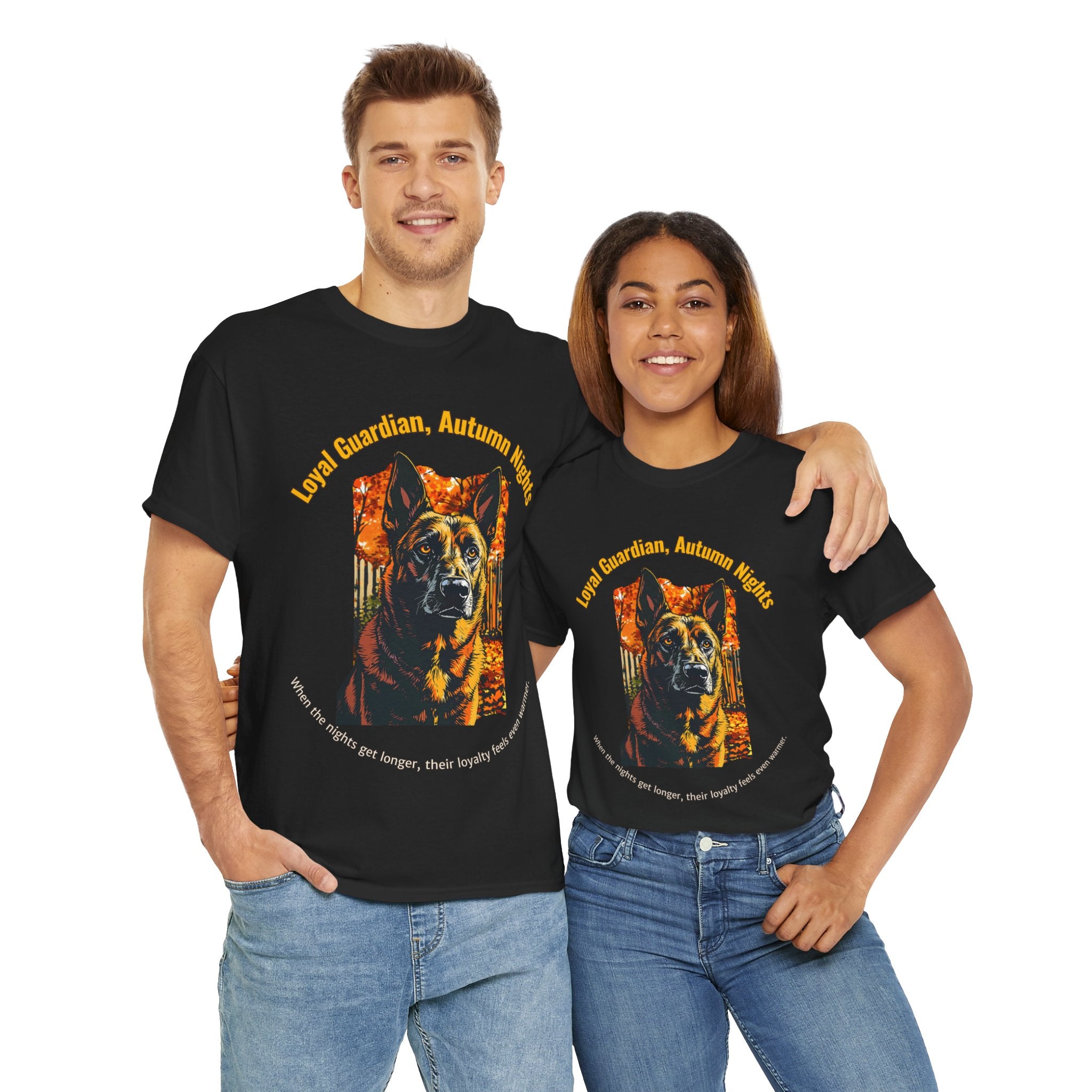 Unisex T-Shirt – Loyal Guardian, Autumn Nights: Belgian Malinois Fall Shirt