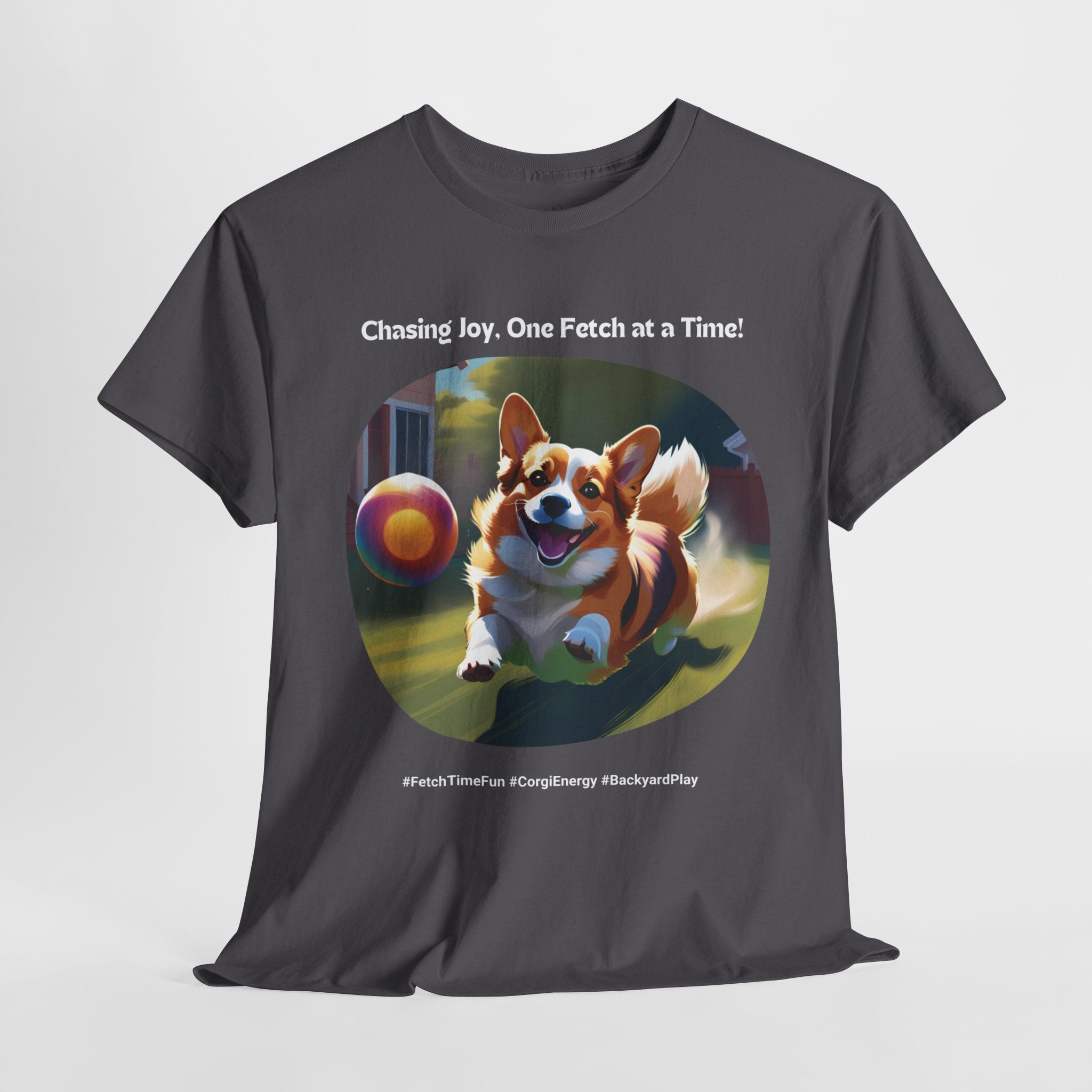 Unisex - Chasing Joy, One Fetch at a Time: Corgi Energy T-Shirt