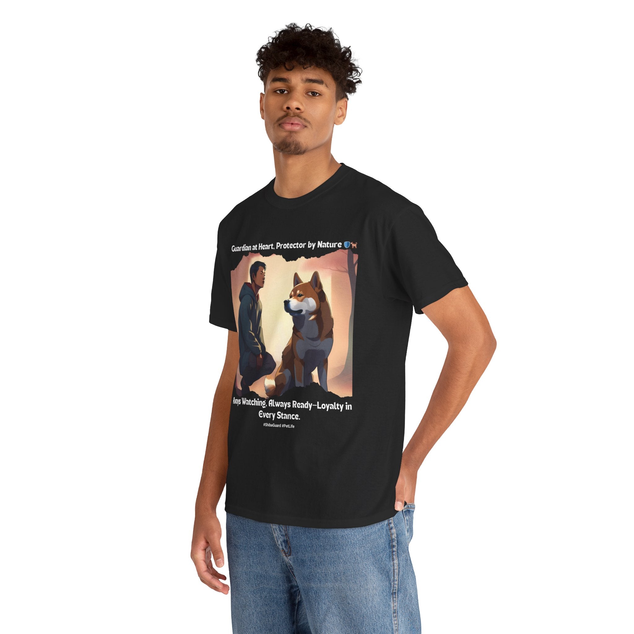 Men's - Guardian at Heart, Protector by Nature: Shiba Inu T-Shirt