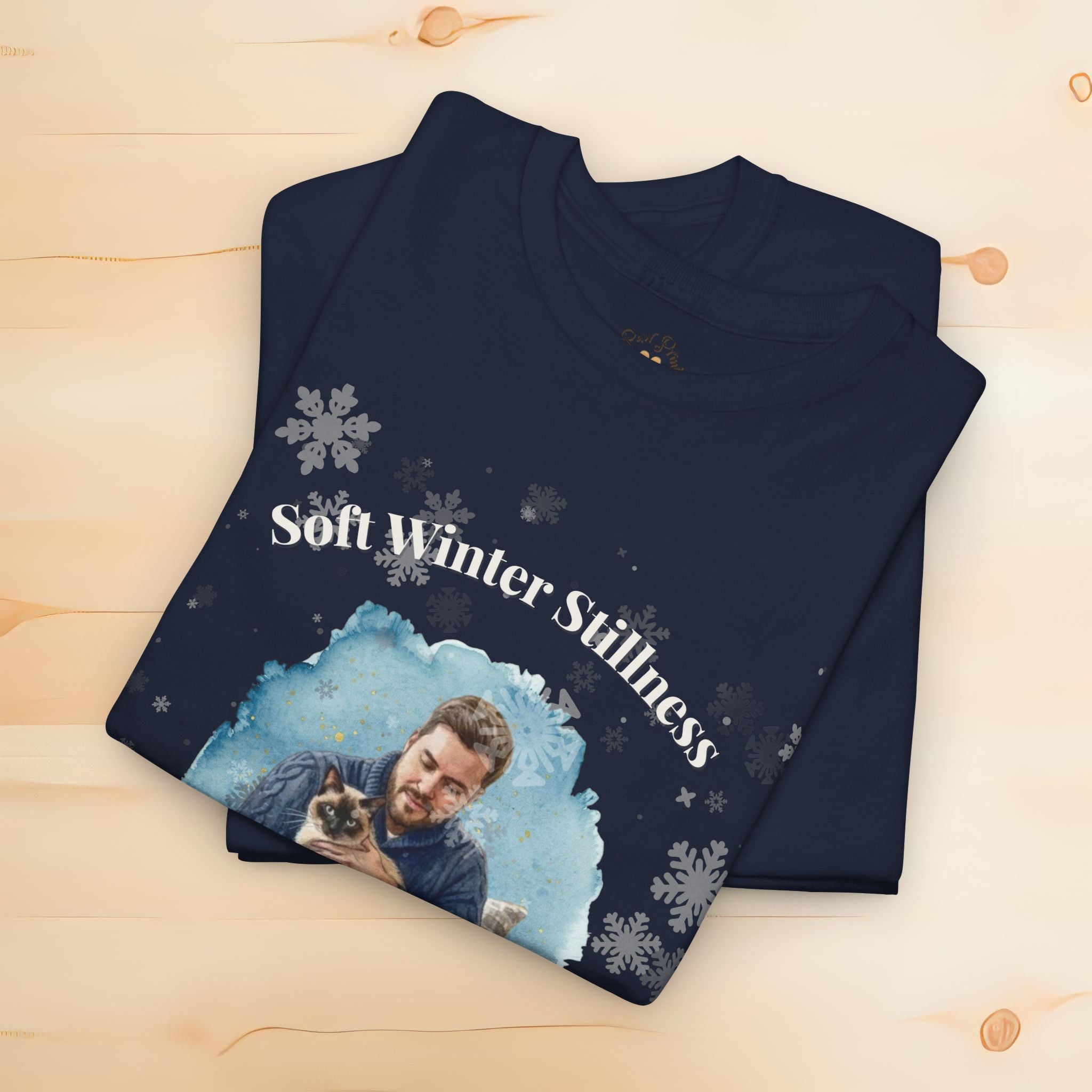 Unisex Personalized T-Shirt – Soft Winter Stillness: Siamese Watercolor Portrait Edition