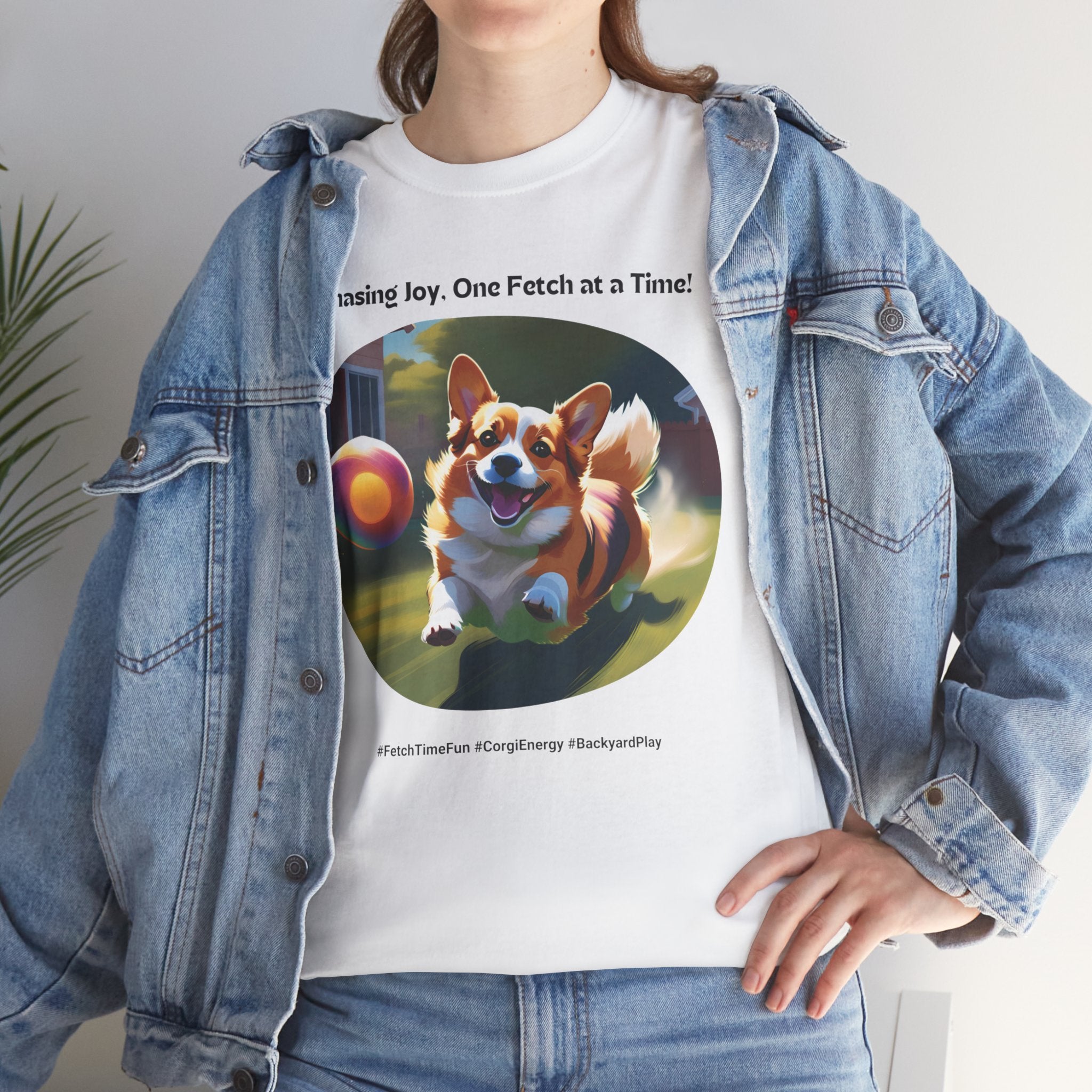 Unisex - Chasing Joy, One Fetch at a Time: Corgi Energy T-Shirt