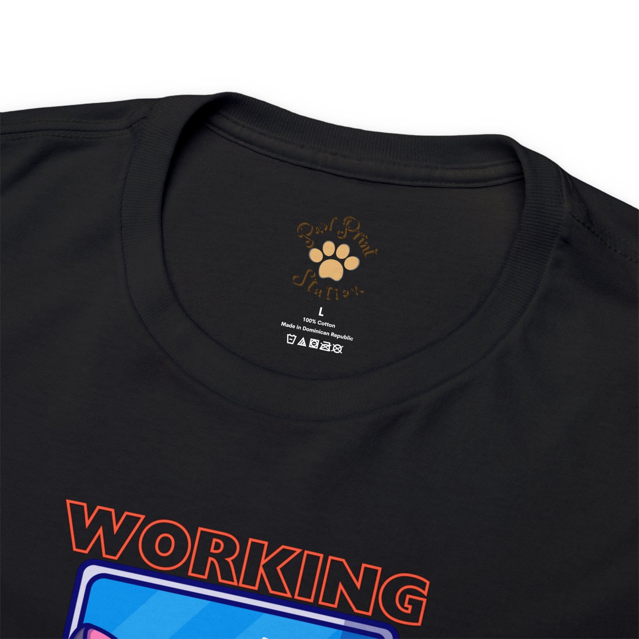 "Working with my Cat" Cotton Tee