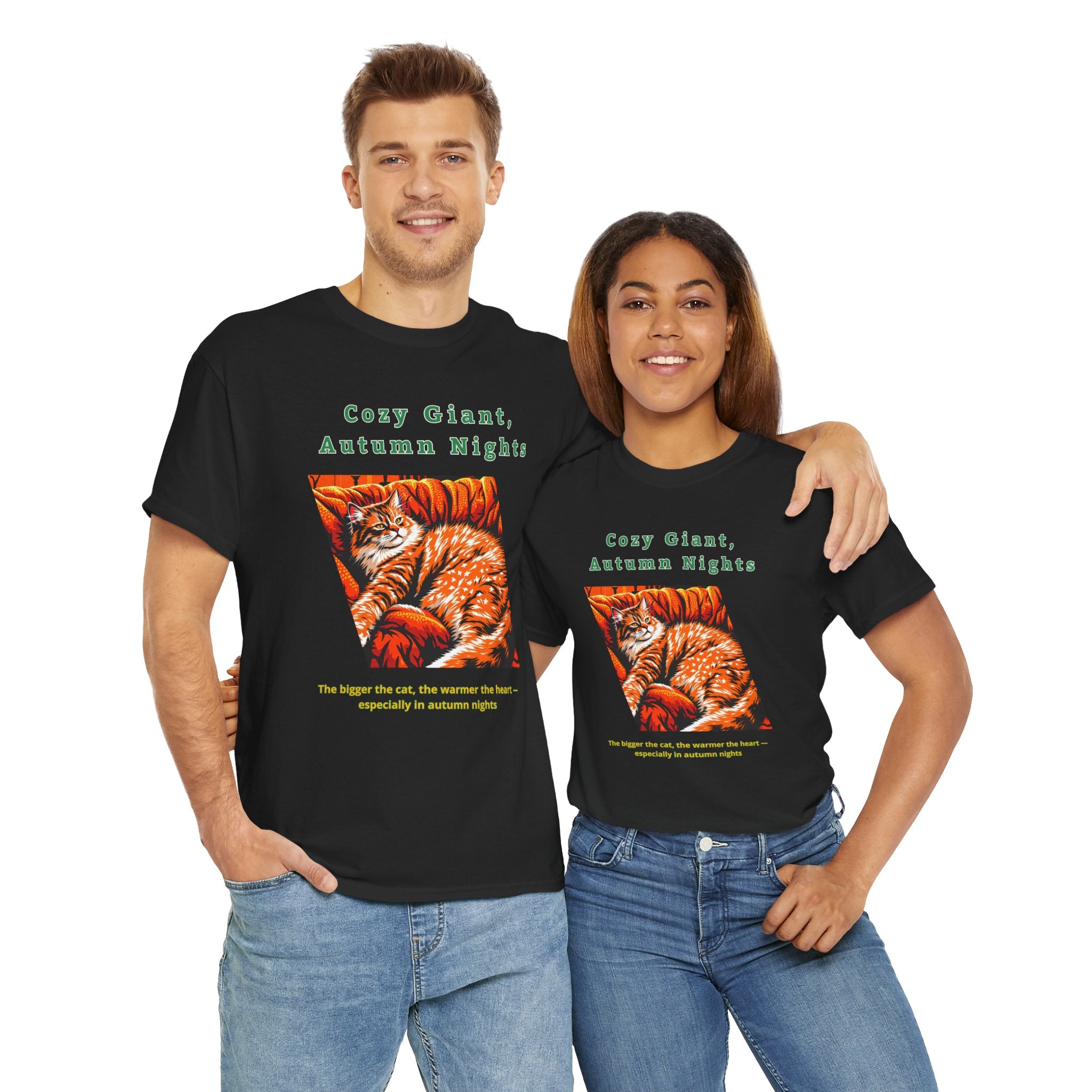 Unisex T-Shirt – Cozy Giant, Autumn Nights: Maine Coon Cat Shirt
