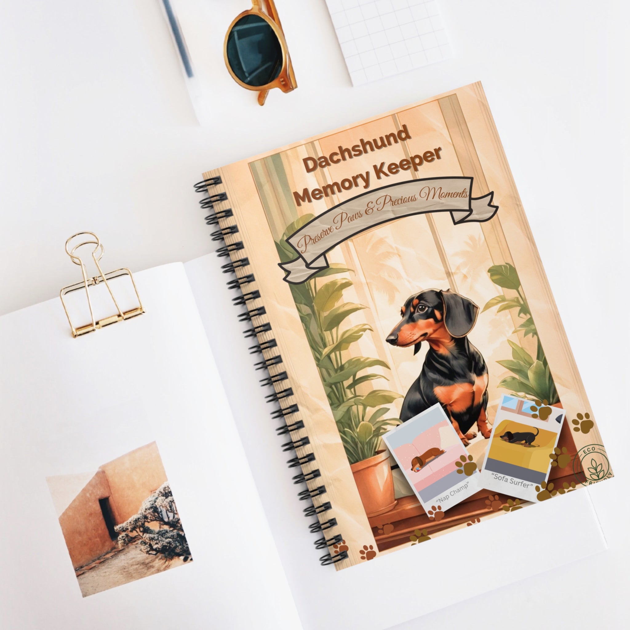 Dachshund Memory Keeper Notebook, Cute Dog Journal, Pet Planner, Gift for Dog Lovers, Pet Memories Organizer