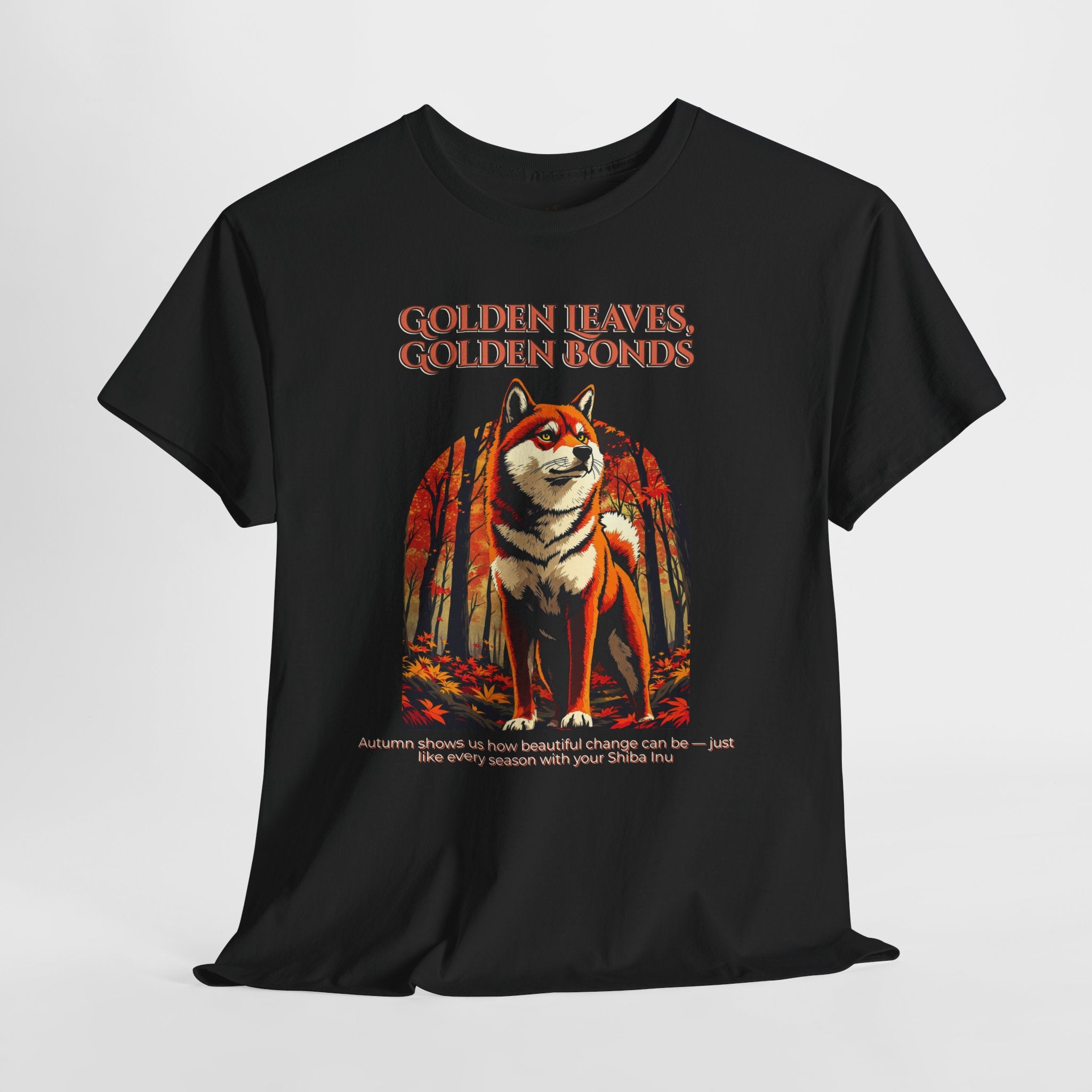 Unisex T-Shirt – Golden Leaves, Golden Bonds: Shiba Inu Autumn Shirt