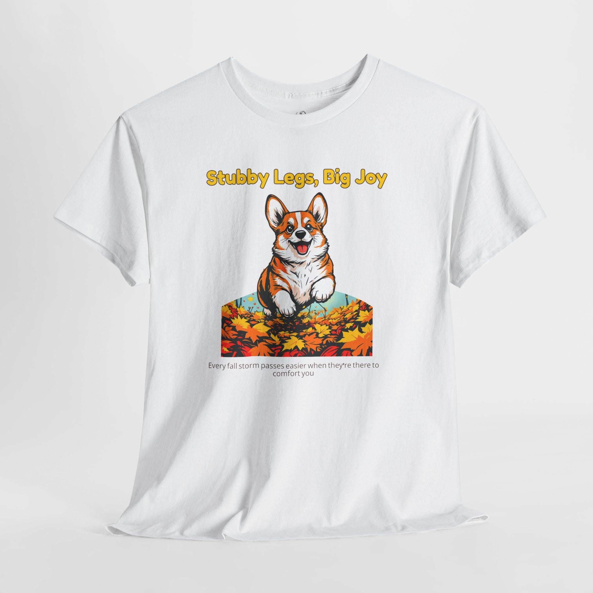 Unisex T-Shirt – Stubby Legs, Big Joy: Corgi Autumn Shirt