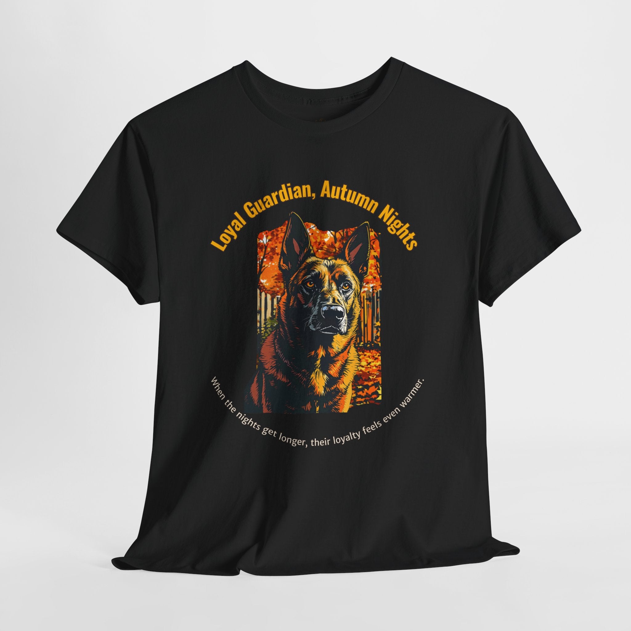 Unisex T-Shirt – Loyal Guardian, Autumn Nights: Belgian Malinois Fall Shirt