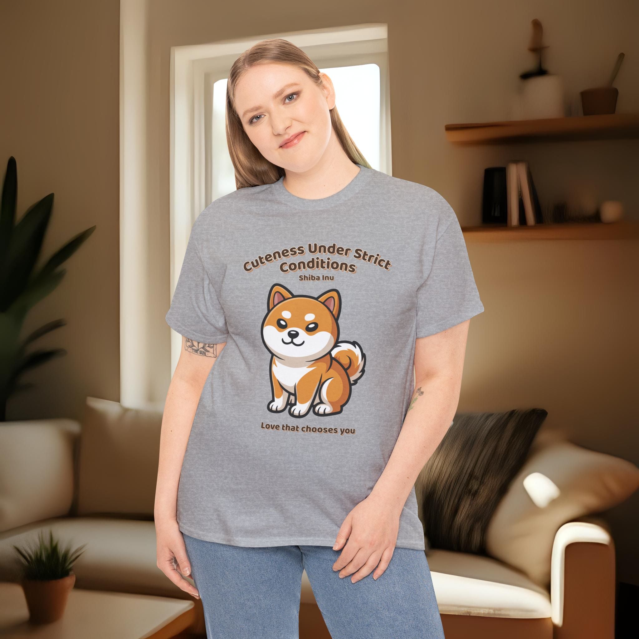 Unisex T-Shirt – Cuteness Under Strict Conditions: Shiba Inu Everyday Moments Edition