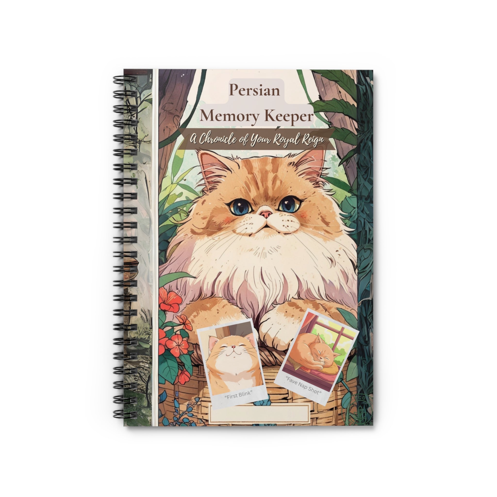Persian Cat Spiral Notebook – Polaroid-Style Memory Keeper, Scrapbook for Cat Lovers, Gift for Cat Owners, Journaling, Back to School, Cute Stationery
