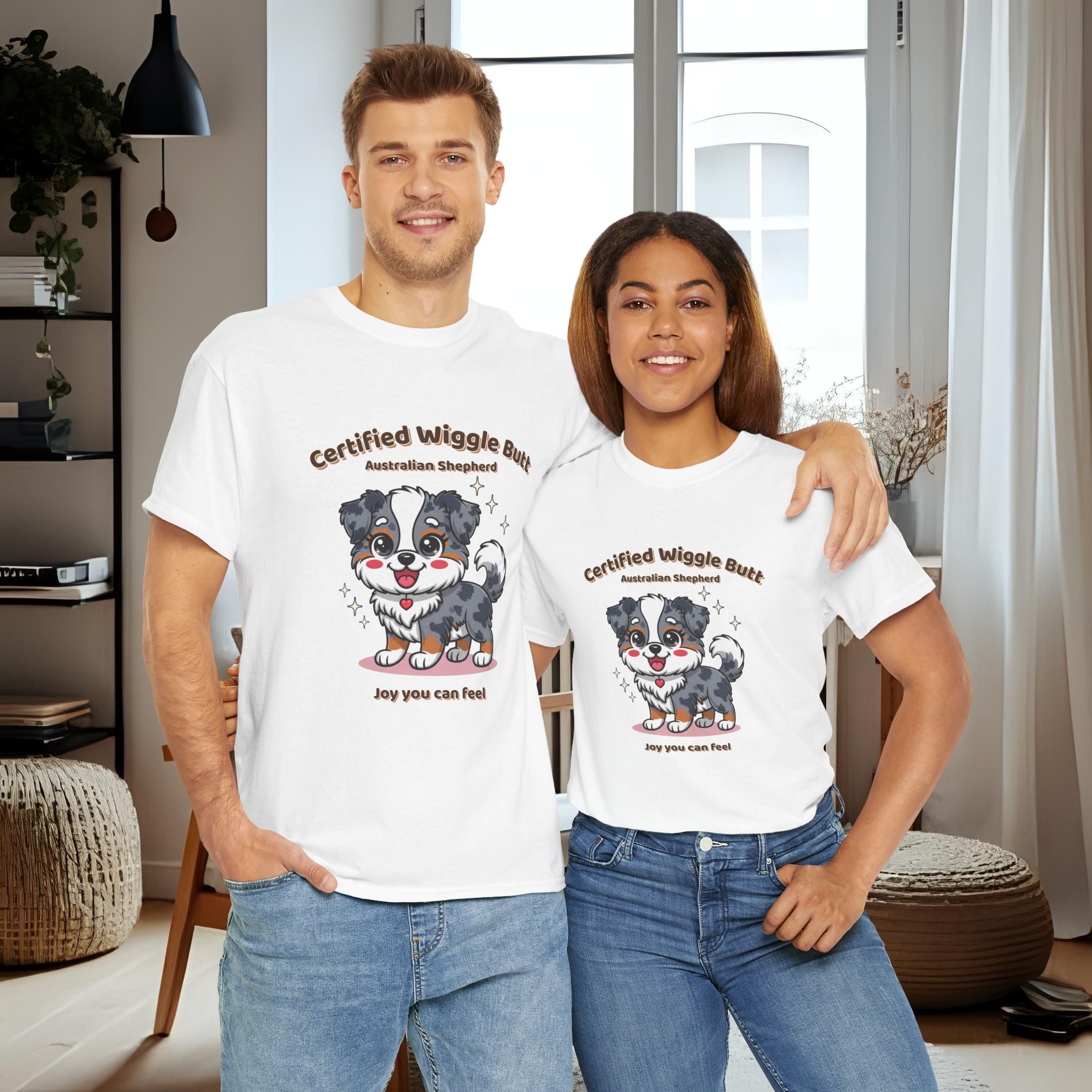 Unisex T-Shirt – Certified Wiggle Butt: Australian Shepherd Everyday Moments Edition