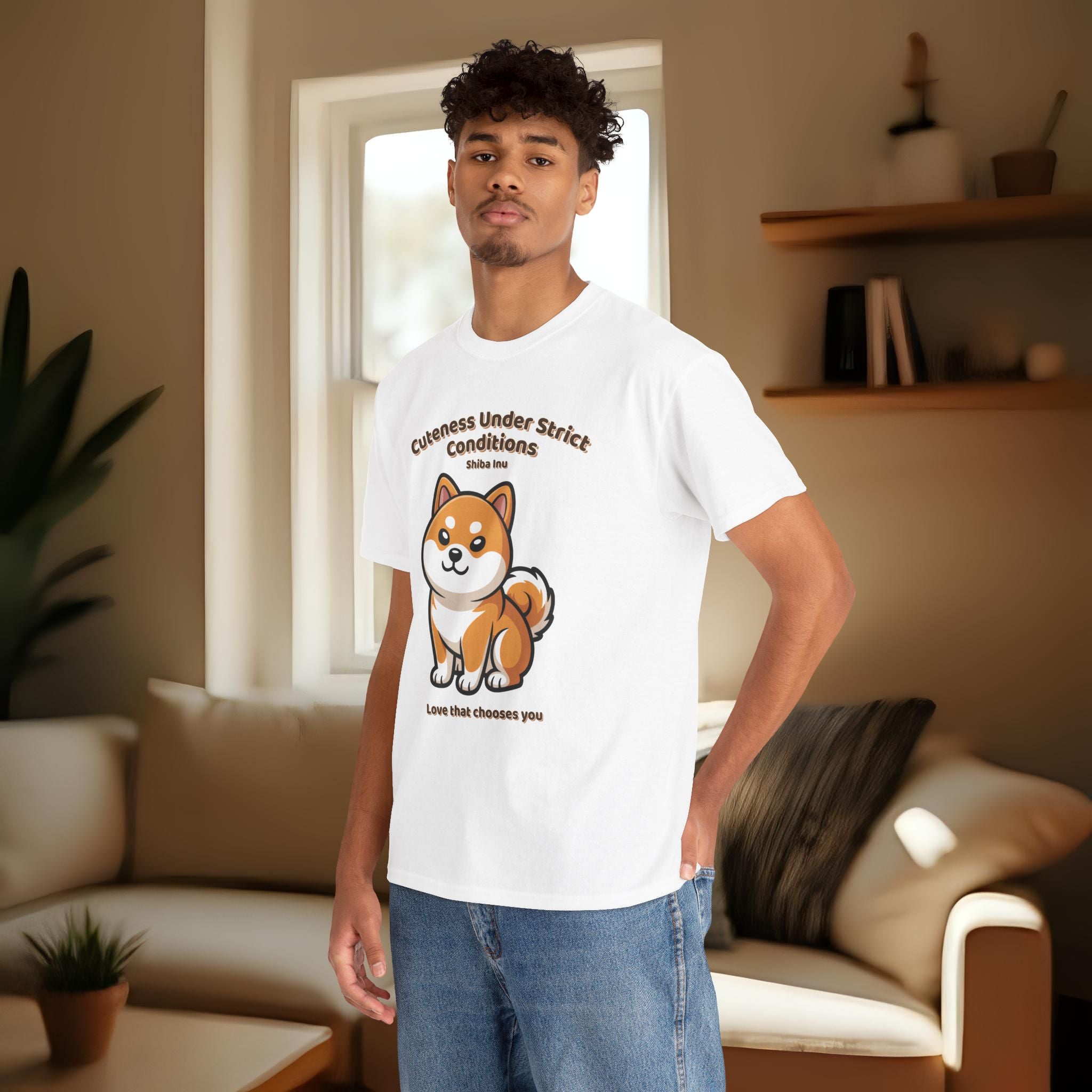 Unisex T-Shirt – Cuteness Under Strict Conditions: Shiba Inu Everyday Moments Edition