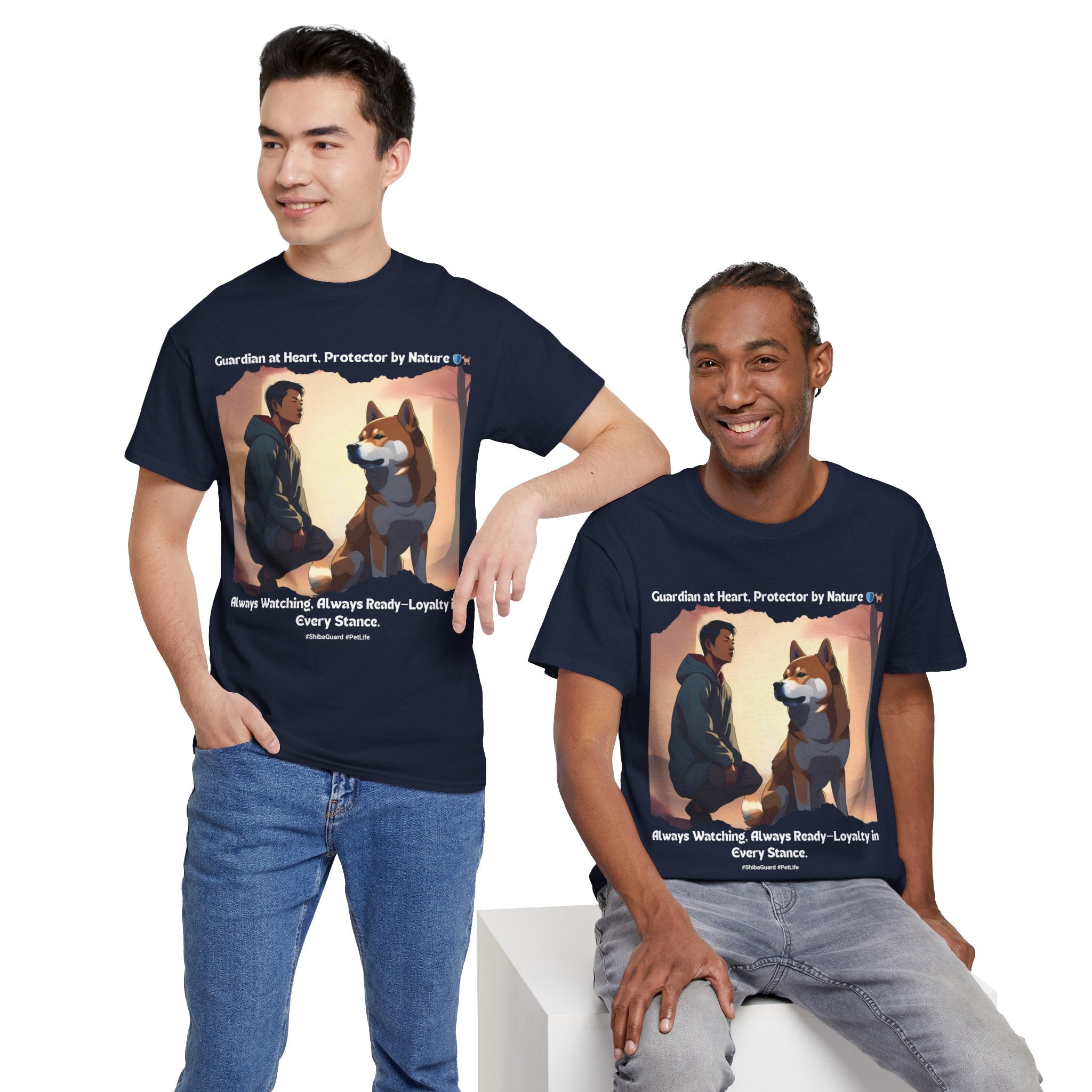 Men's - Guardian at Heart, Protector by Nature: Shiba Inu T-Shirt