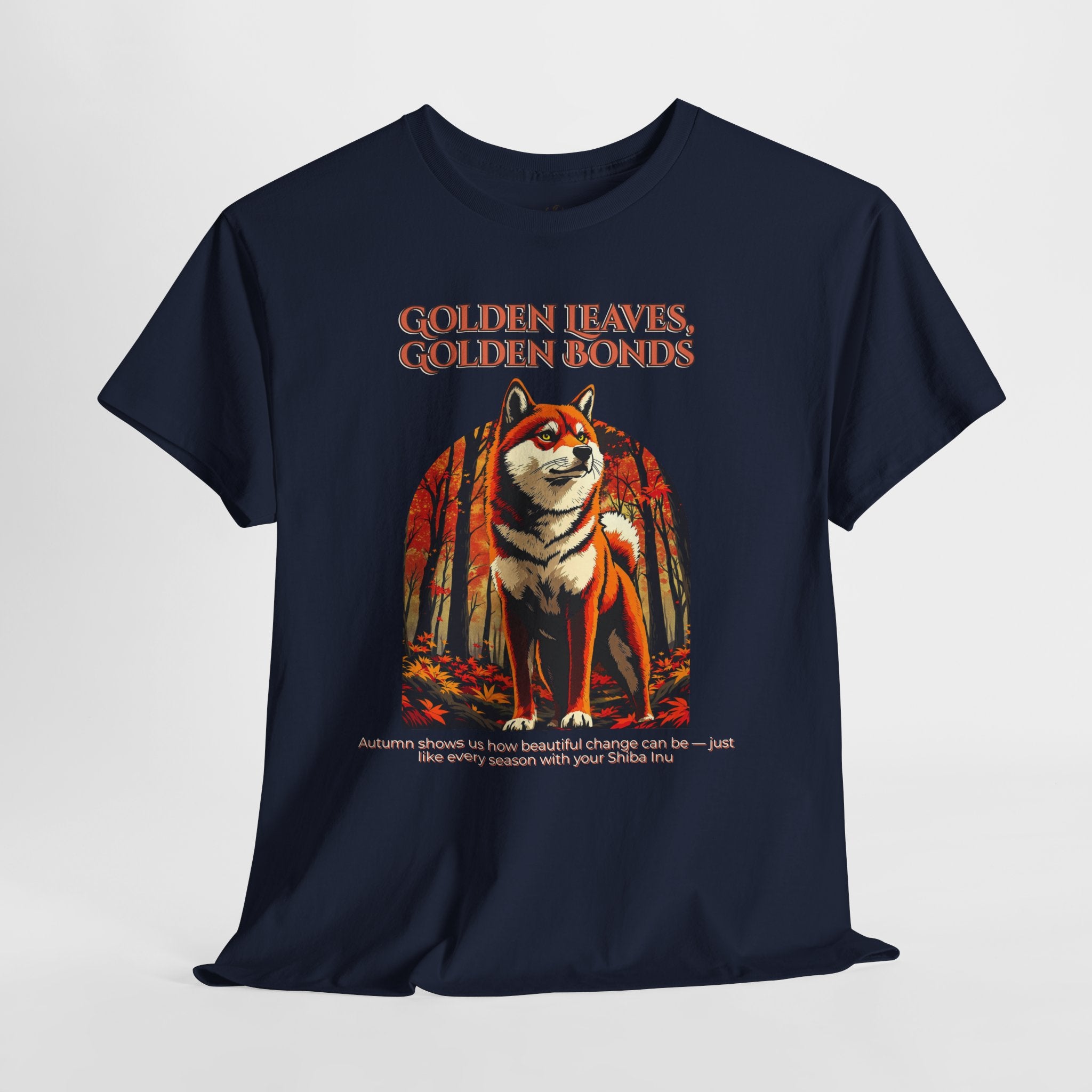 Unisex T-Shirt – Golden Leaves, Golden Bonds: Shiba Inu Autumn Shirt