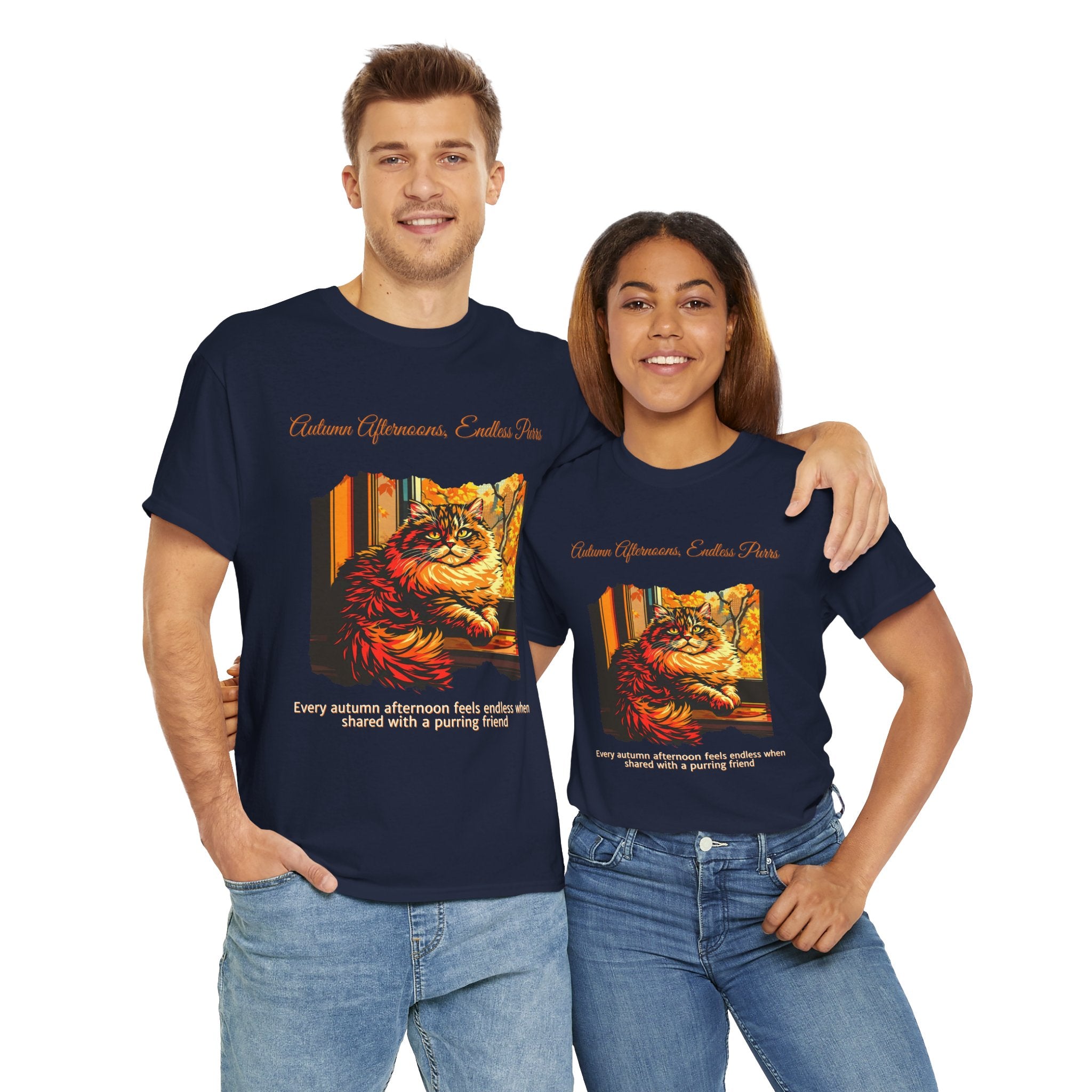 Unisex T-Shirt – Autumn Afternoons, Endless Purrs: Persian Cat Fall Shirt