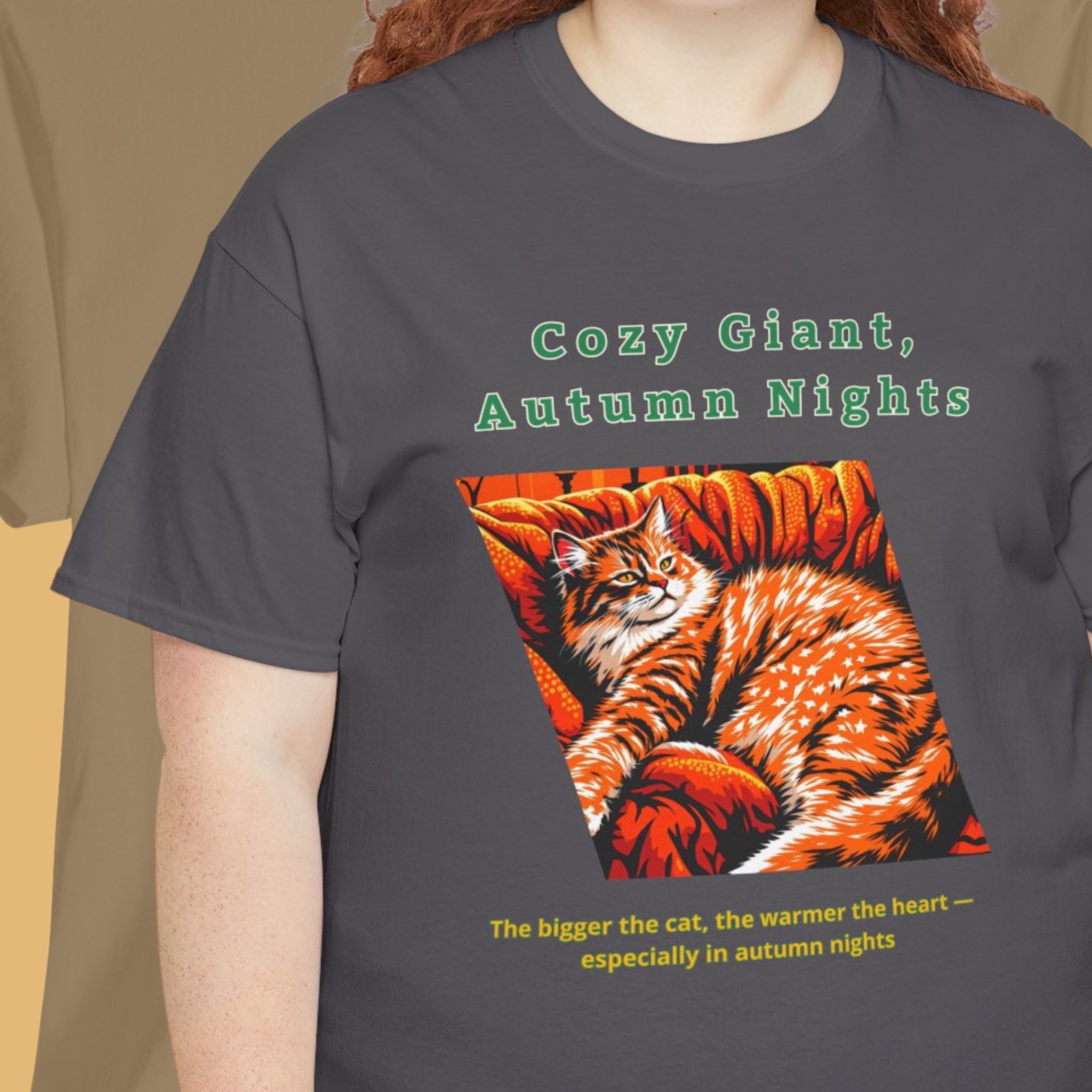 Unisex T-Shirt – Cozy Giant, Autumn Nights: Maine Coon Cat Shirt
