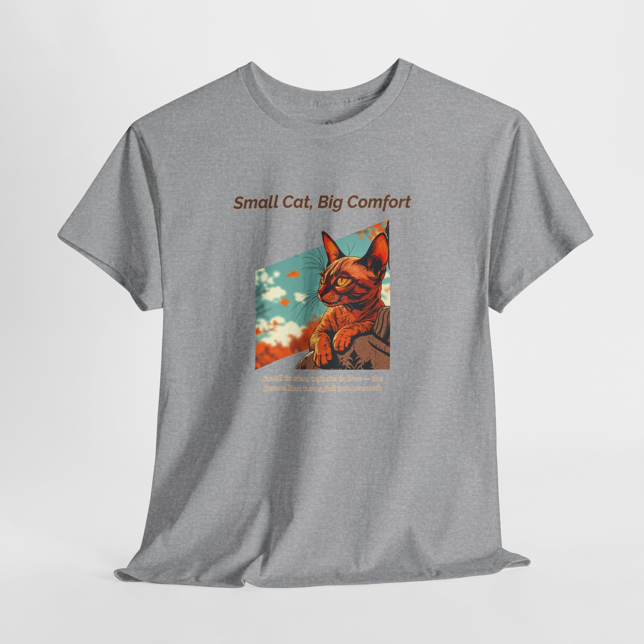 Unisex T-Shirt – Small Cat, Big Comfort: Devon Rex Fall Shirt
