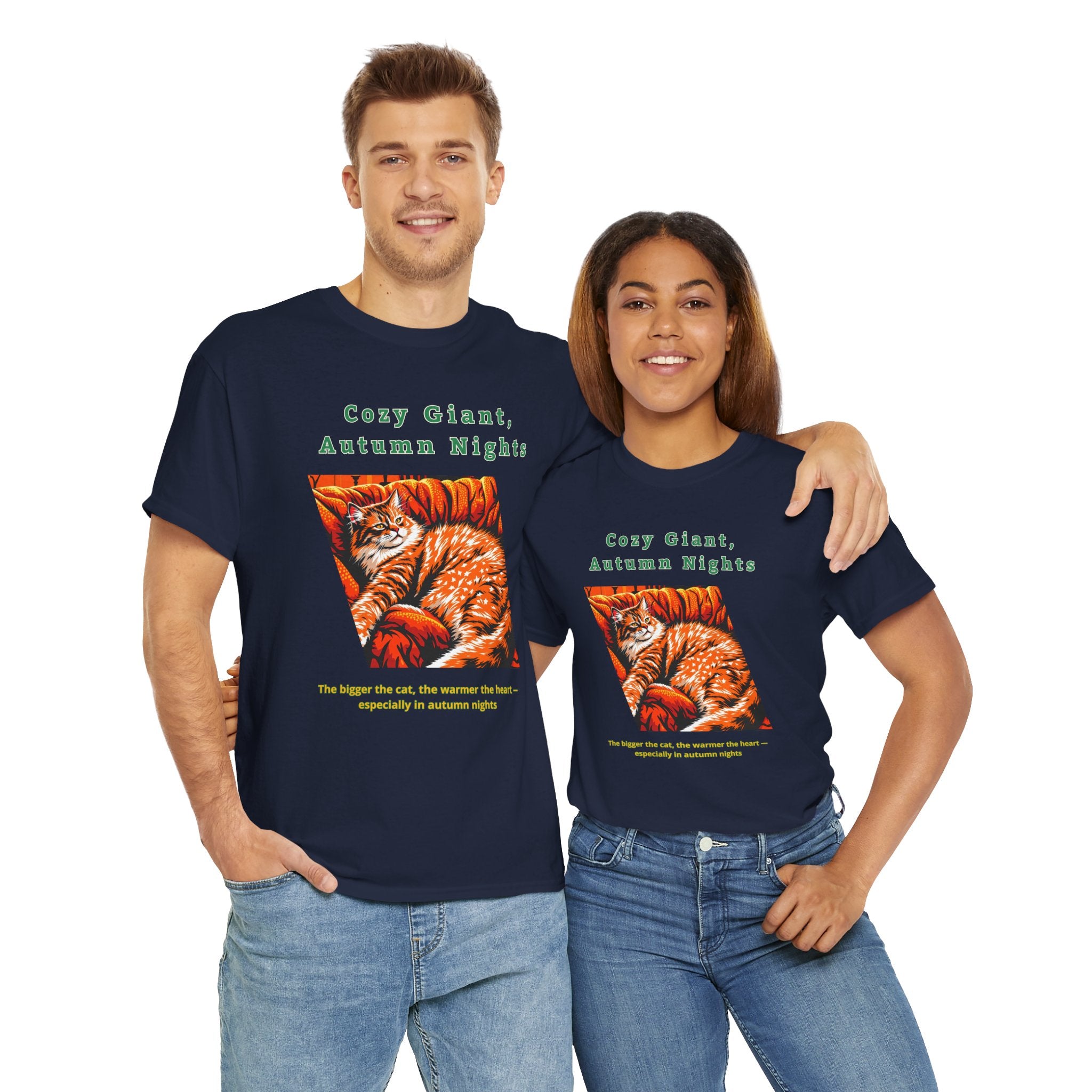 Unisex T-Shirt – Cozy Giant, Autumn Nights: Maine Coon Cat Shirt