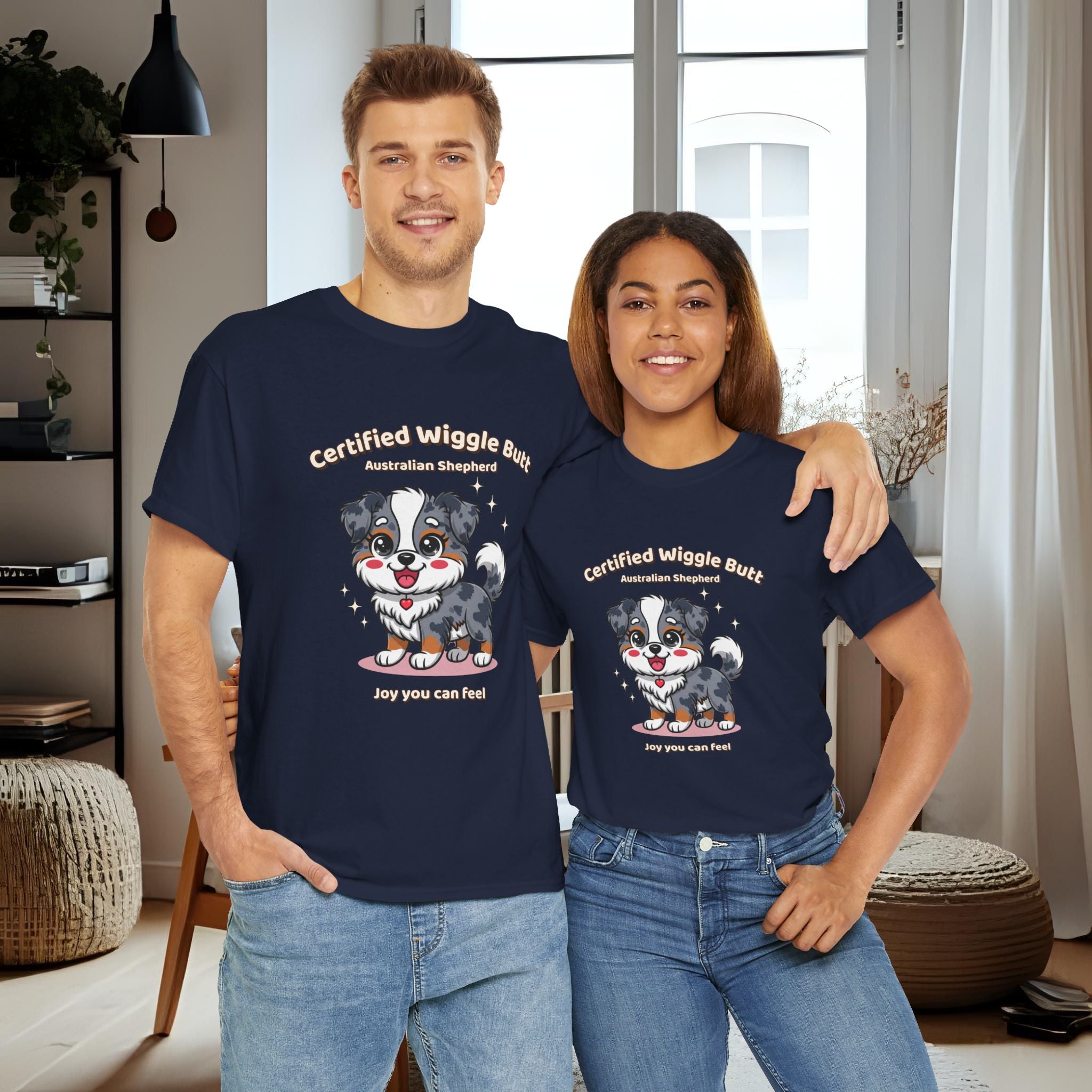 Unisex T-Shirt – Certified Wiggle Butt: Australian Shepherd Everyday Moments Edition