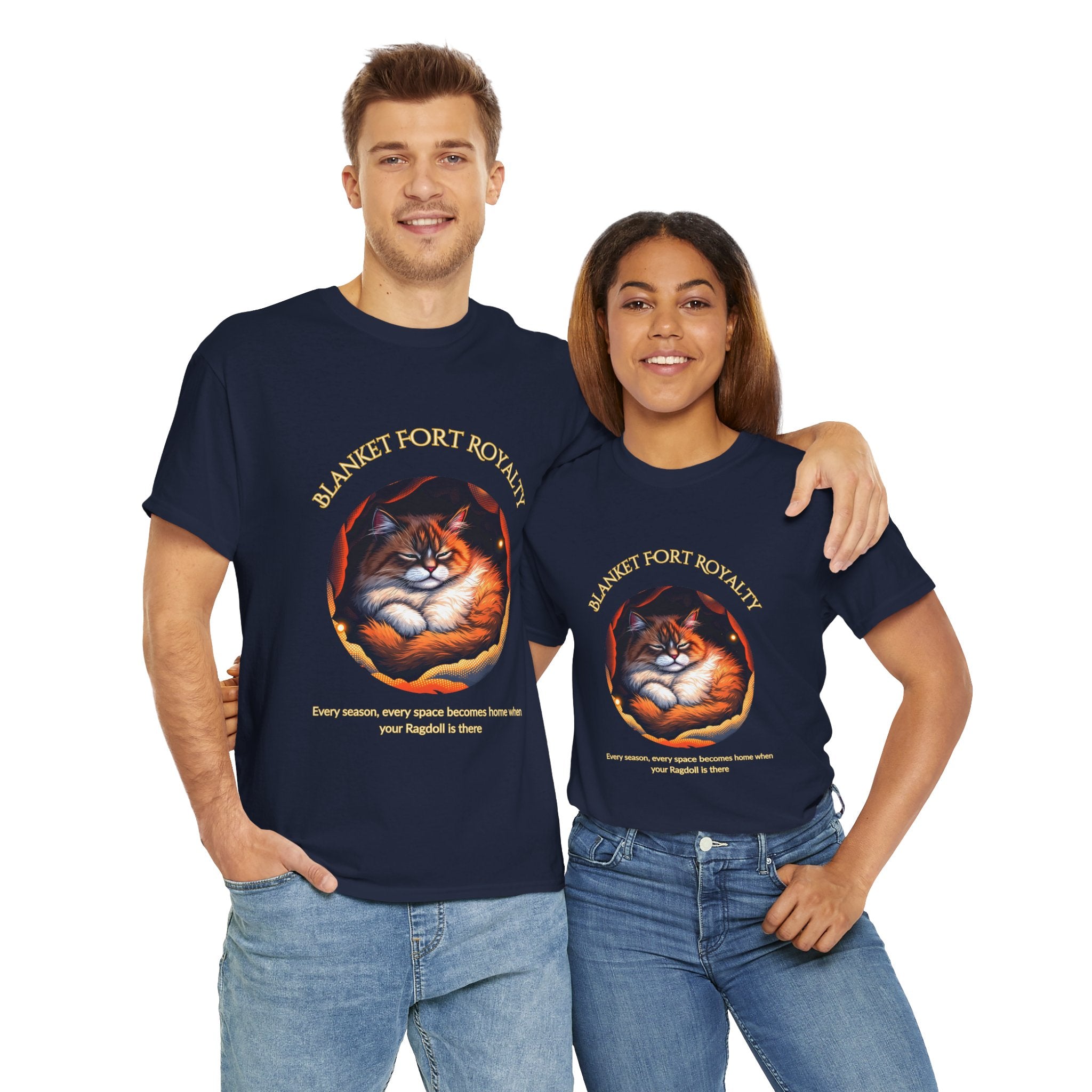 Unisex T-Shirt – Blanket Fort Royalty: Ragdoll Cat Cozy Fall Shirt