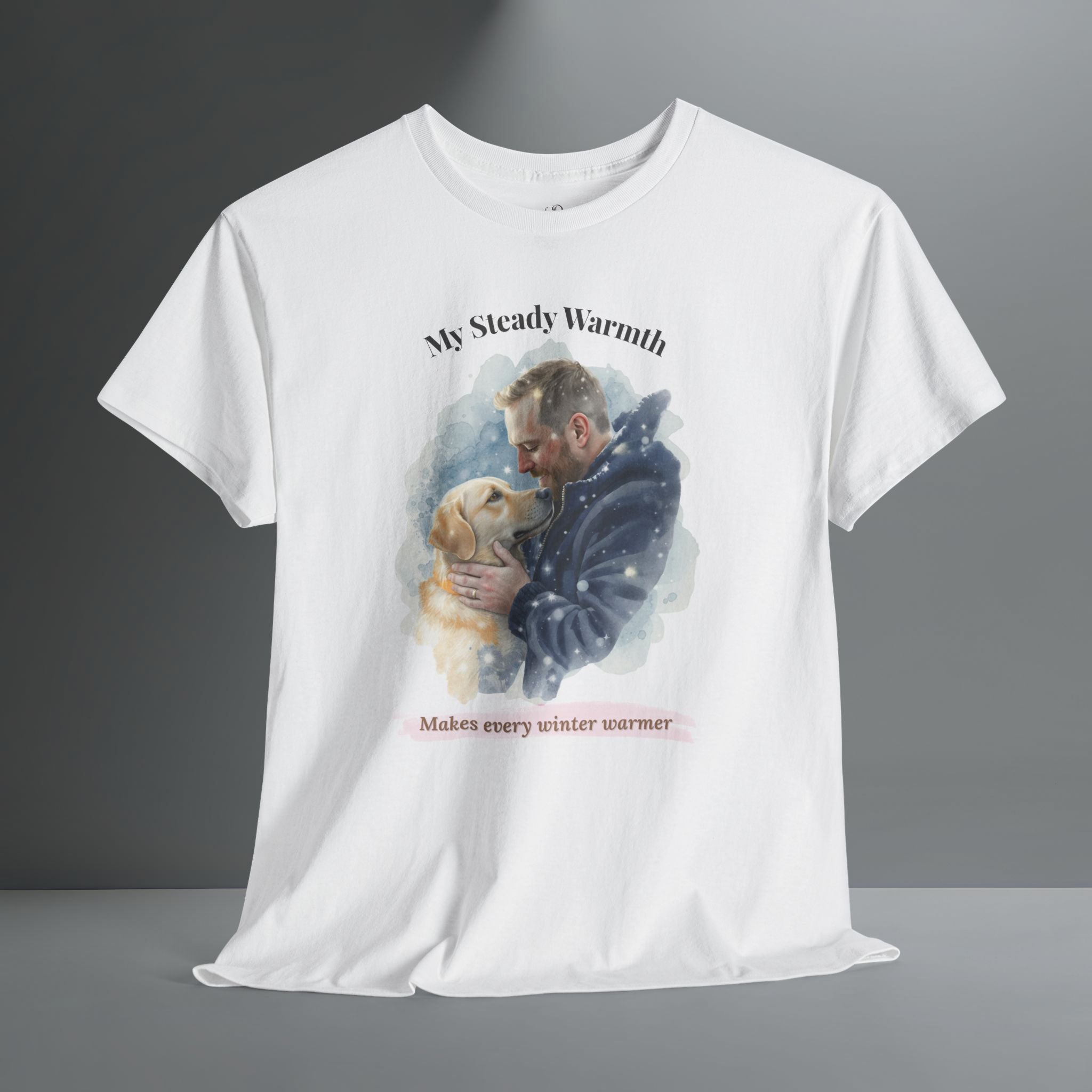 Unisex Personalized T-Shirt – My Steady Warmth: Custom Labrador Watercolor Winter Portrait
