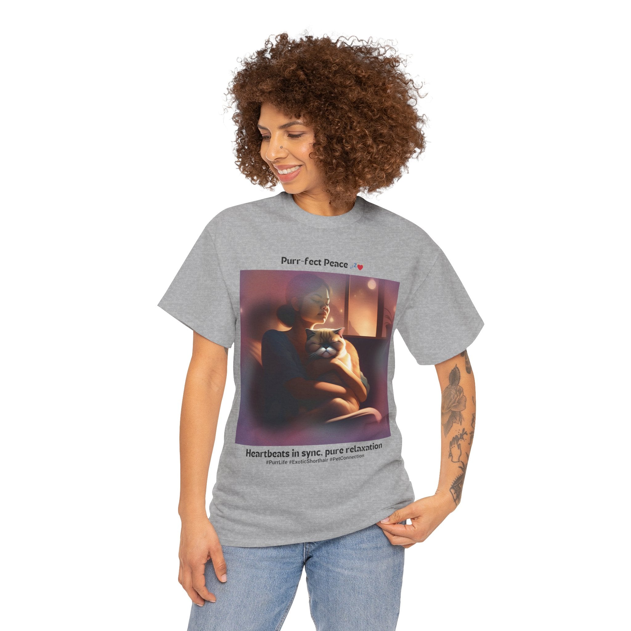 Women's - Purr-fect Peace: Exotic Shorthair Zen T-Shirt