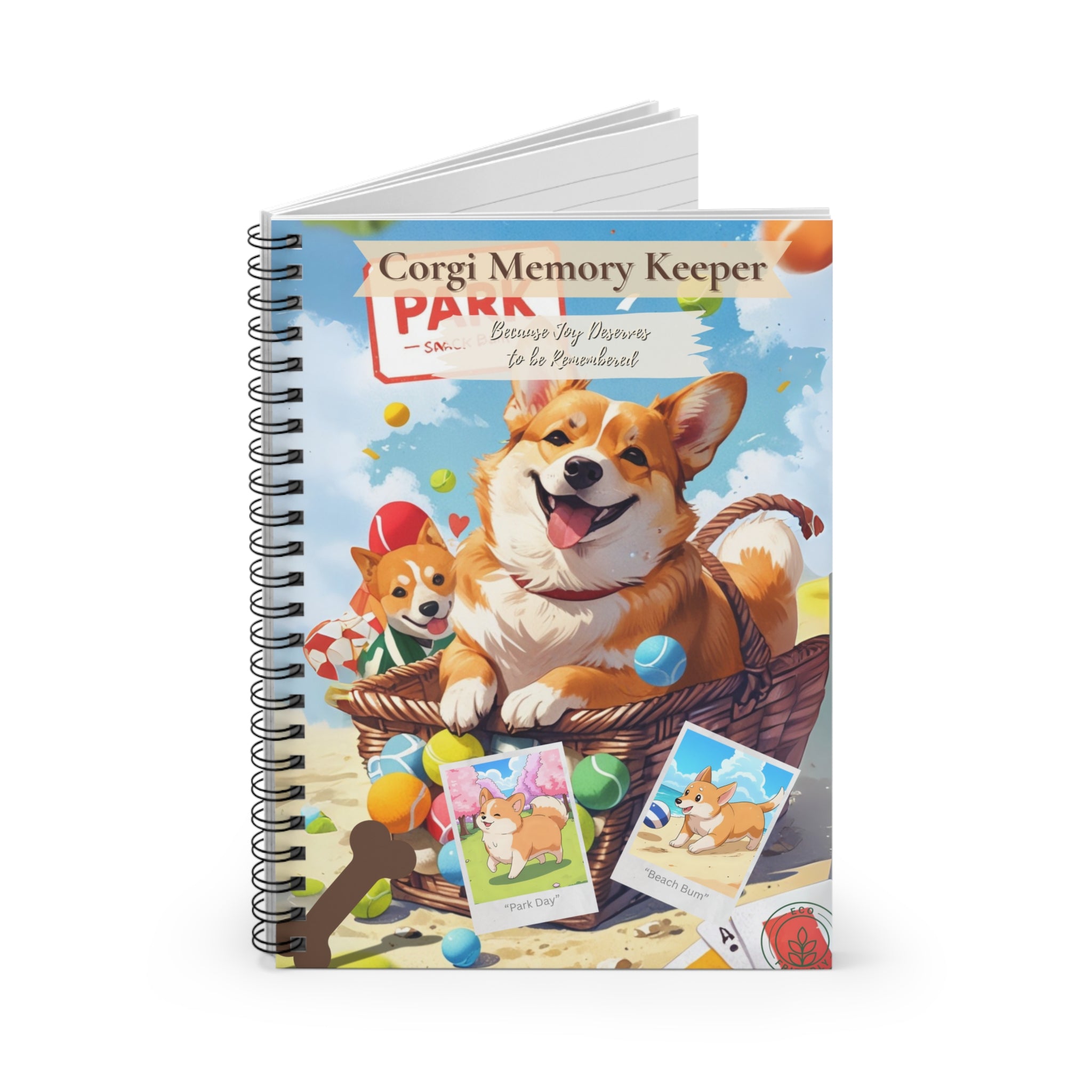 Corgi Spiral Notebook – Polaroid-Style Memory Keeper, Scrapbook for Dog Lovers, Gift for Pet Owners, Journaling, Cute Stationery