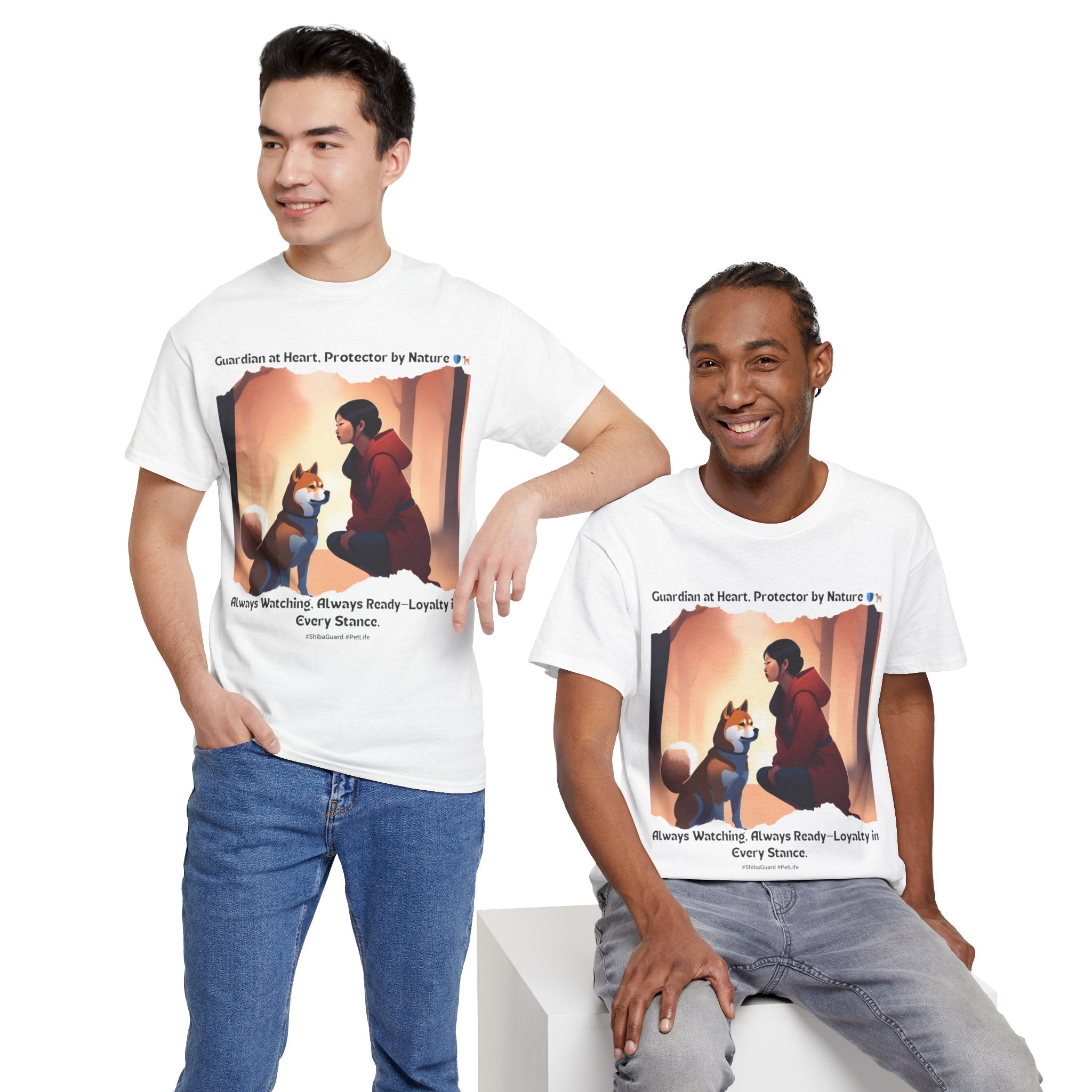 Men's - Guardian at Heart, Protector by Nature: Shiba Inu T-Shirt