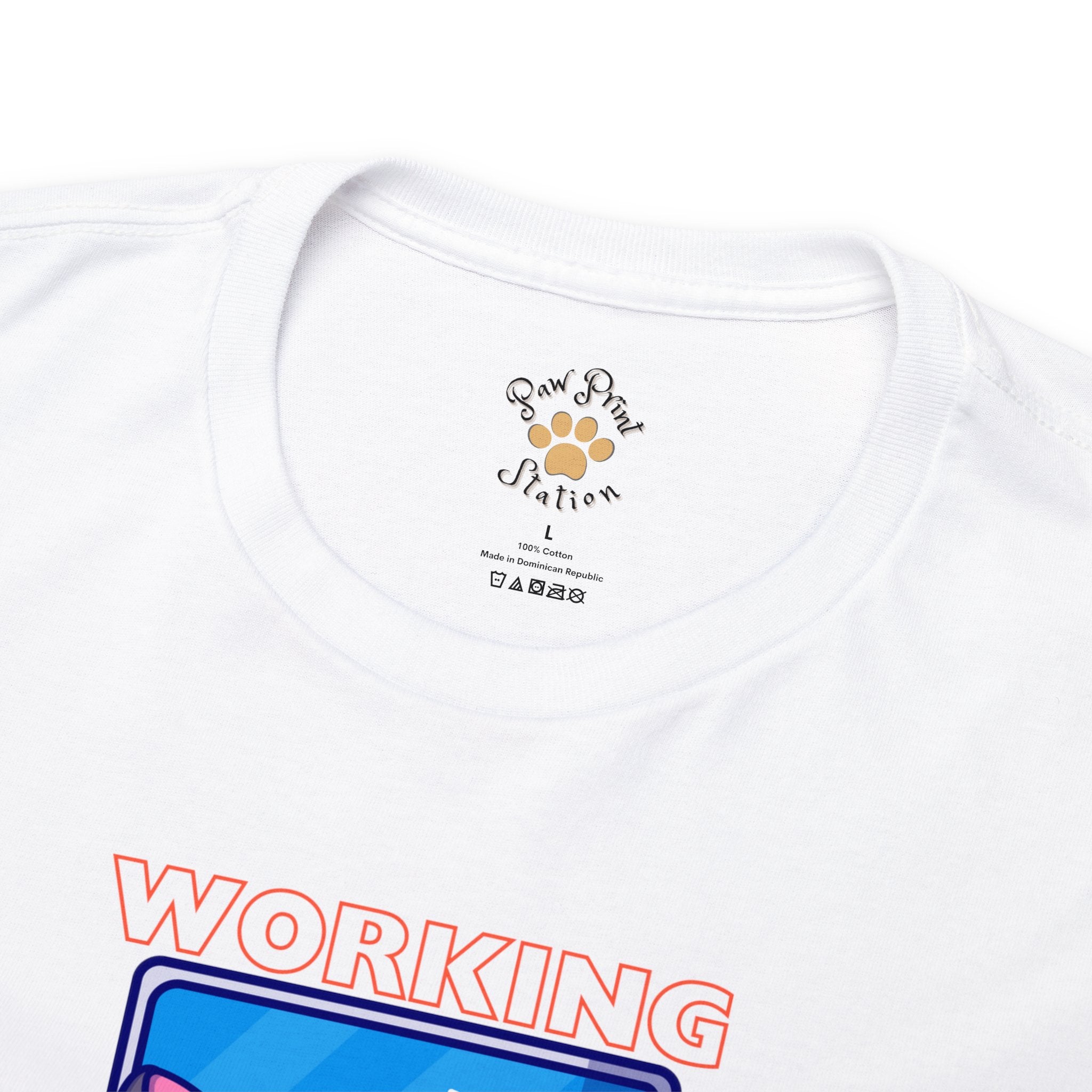 "Working with my Cat" Cotton Tee