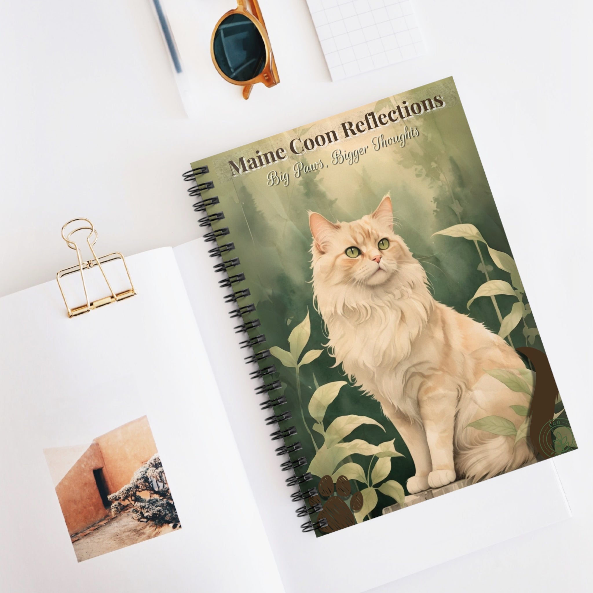 Maine Coon Cat Spiral Notebook – Perfect for Cat Lovers, Journal, Gifts, Stationery, Nature Inspired, Writing