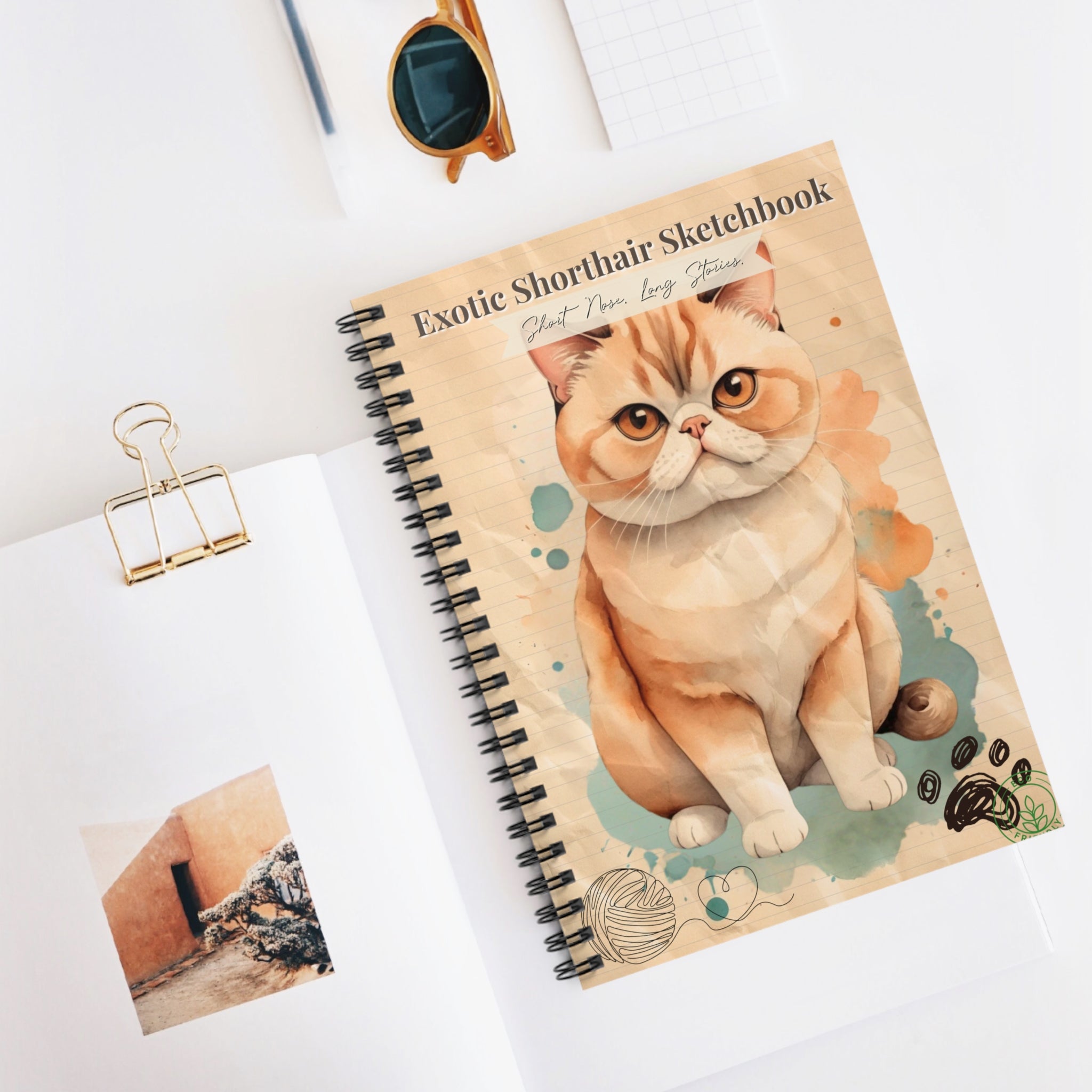 Exotic Shorthair Spiral Notebook | Cute Cat Sketchbook for Note Taking, Journaling, Gift for Pet Owners, Cat Mom, Cat Lover's Gift