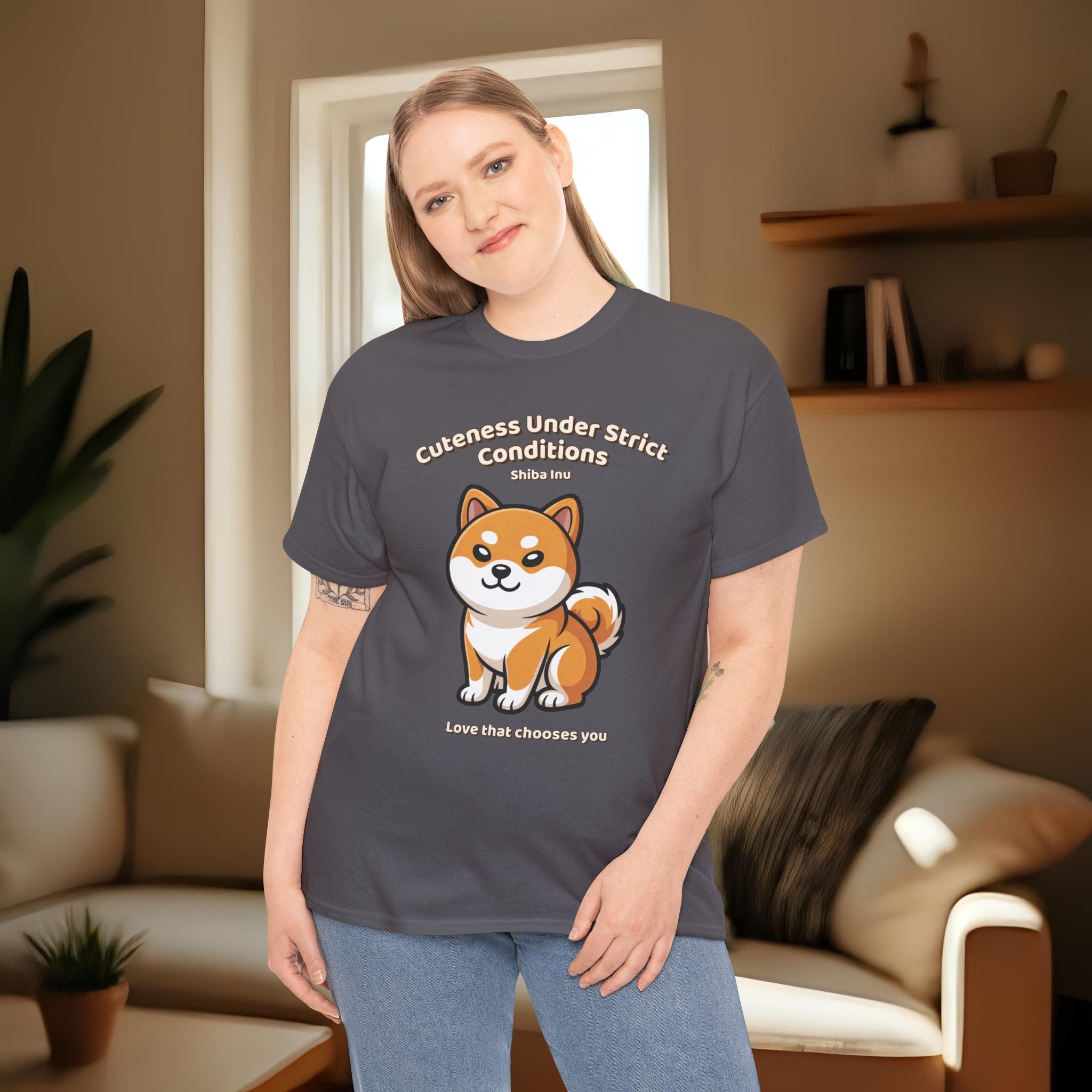 Unisex T-Shirt – Cuteness Under Strict Conditions: Shiba Inu Everyday Moments Edition