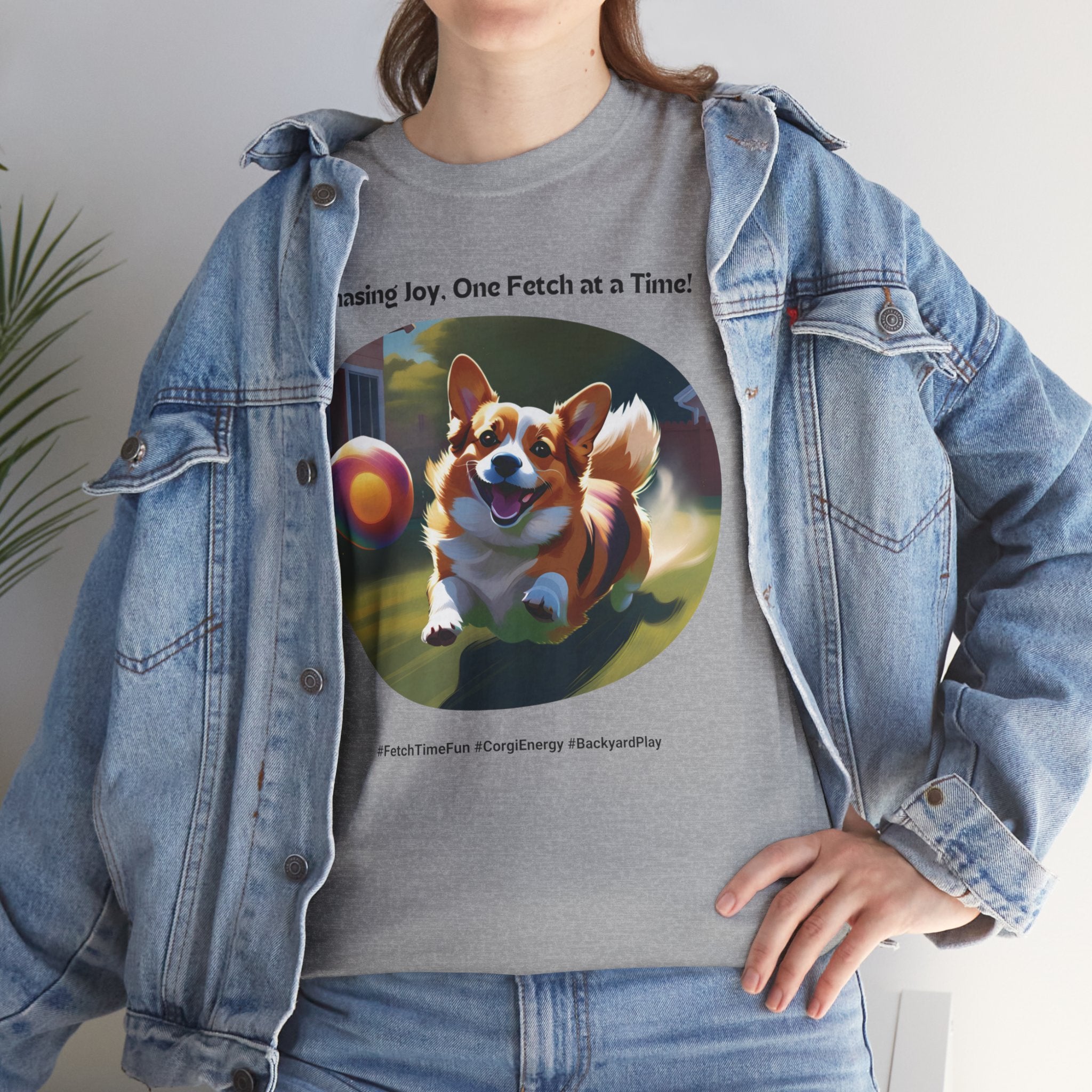 Unisex - Chasing Joy, One Fetch at a Time: Corgi Energy T-Shirt