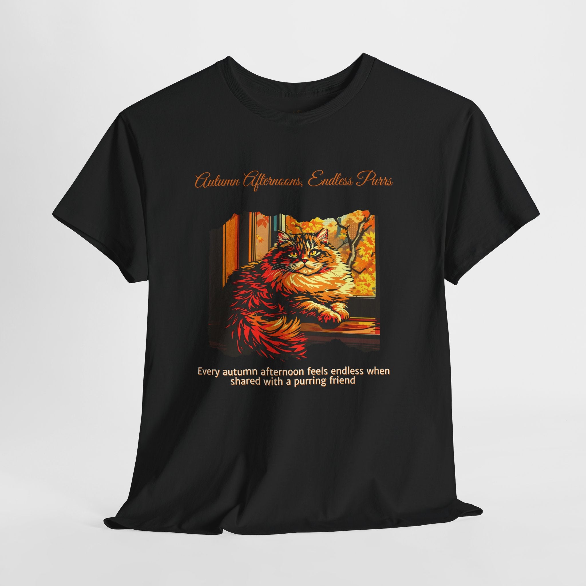 Unisex T-Shirt – Autumn Afternoons, Endless Purrs: Persian Cat Fall Shirt