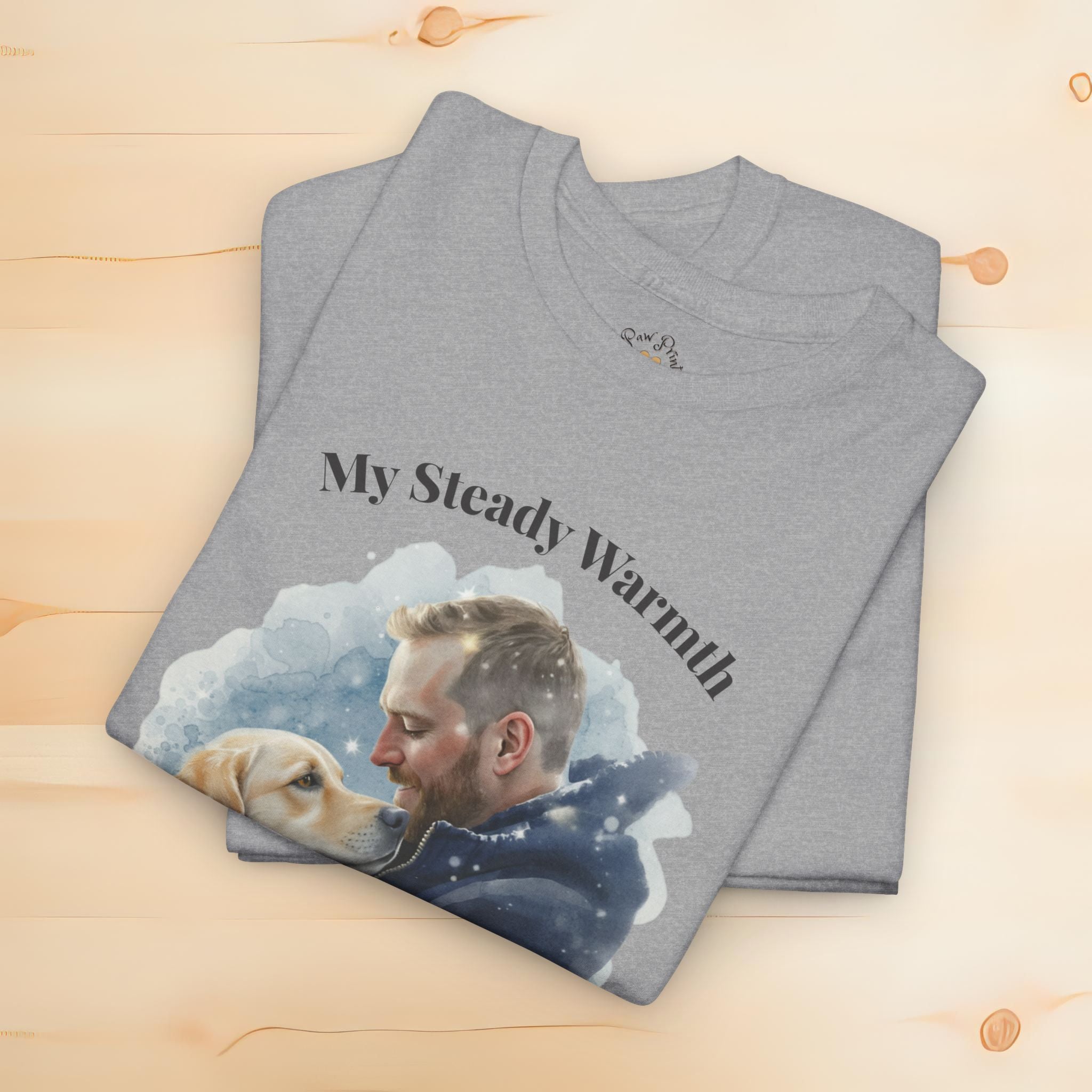 Unisex Personalized T-Shirt – My Steady Warmth: Custom Labrador Watercolor Winter Portrait