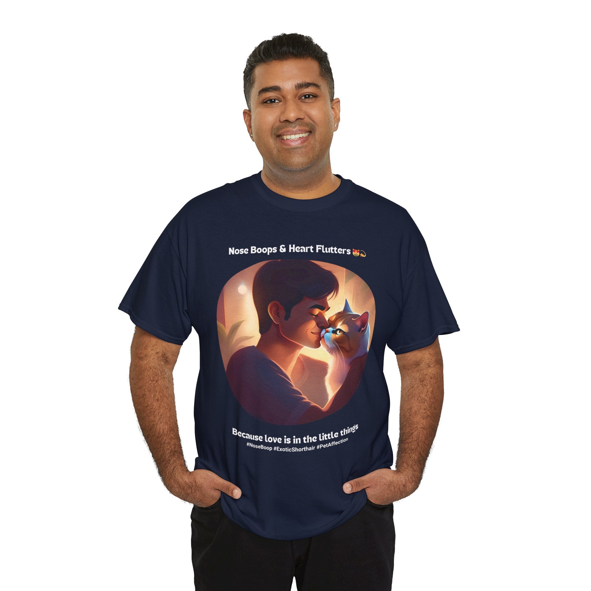 Men's - Nose Boops & Heart Flutters: Exotic Shorthair Love T-Shirt