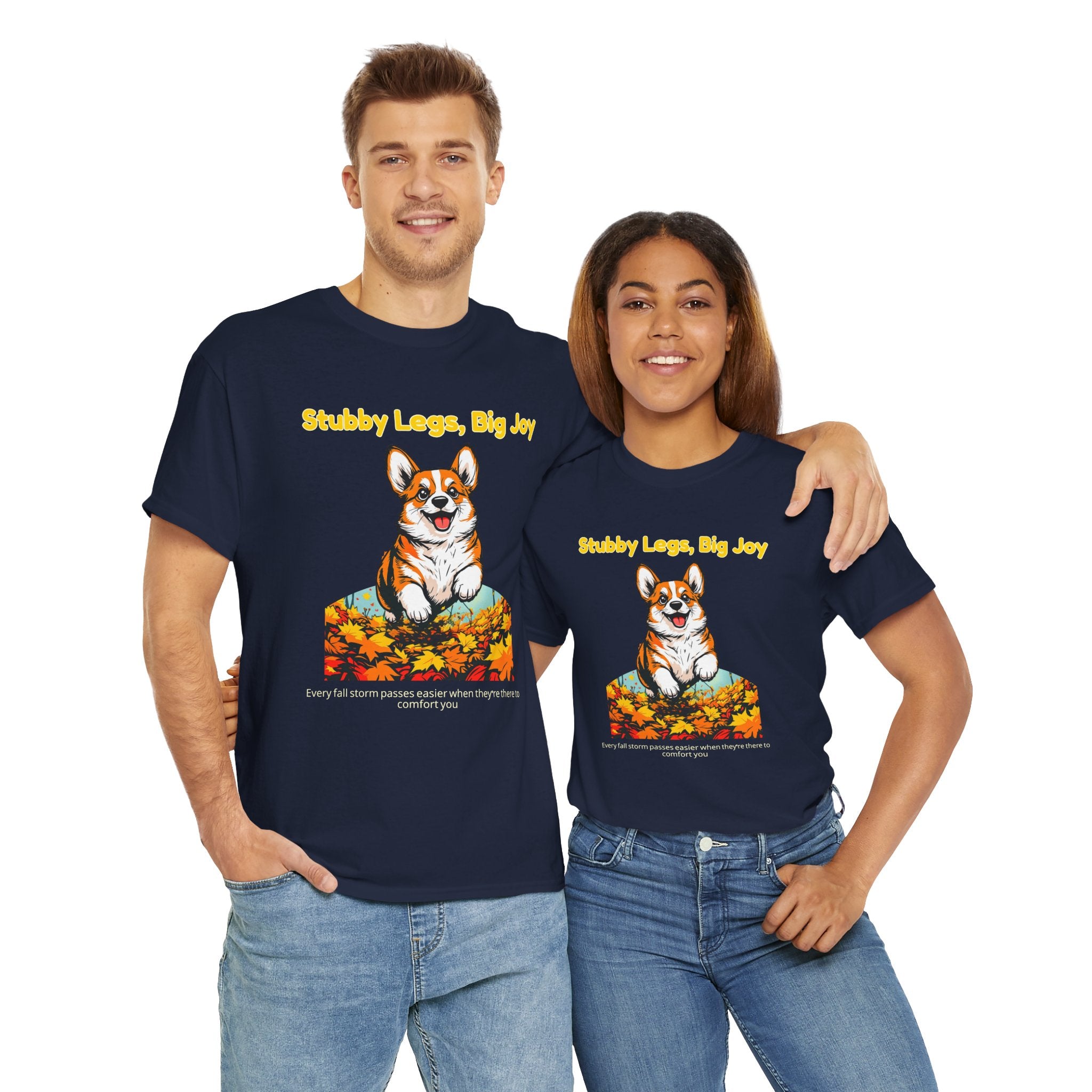 Unisex T-Shirt – Stubby Legs, Big Joy: Corgi Autumn Shirt