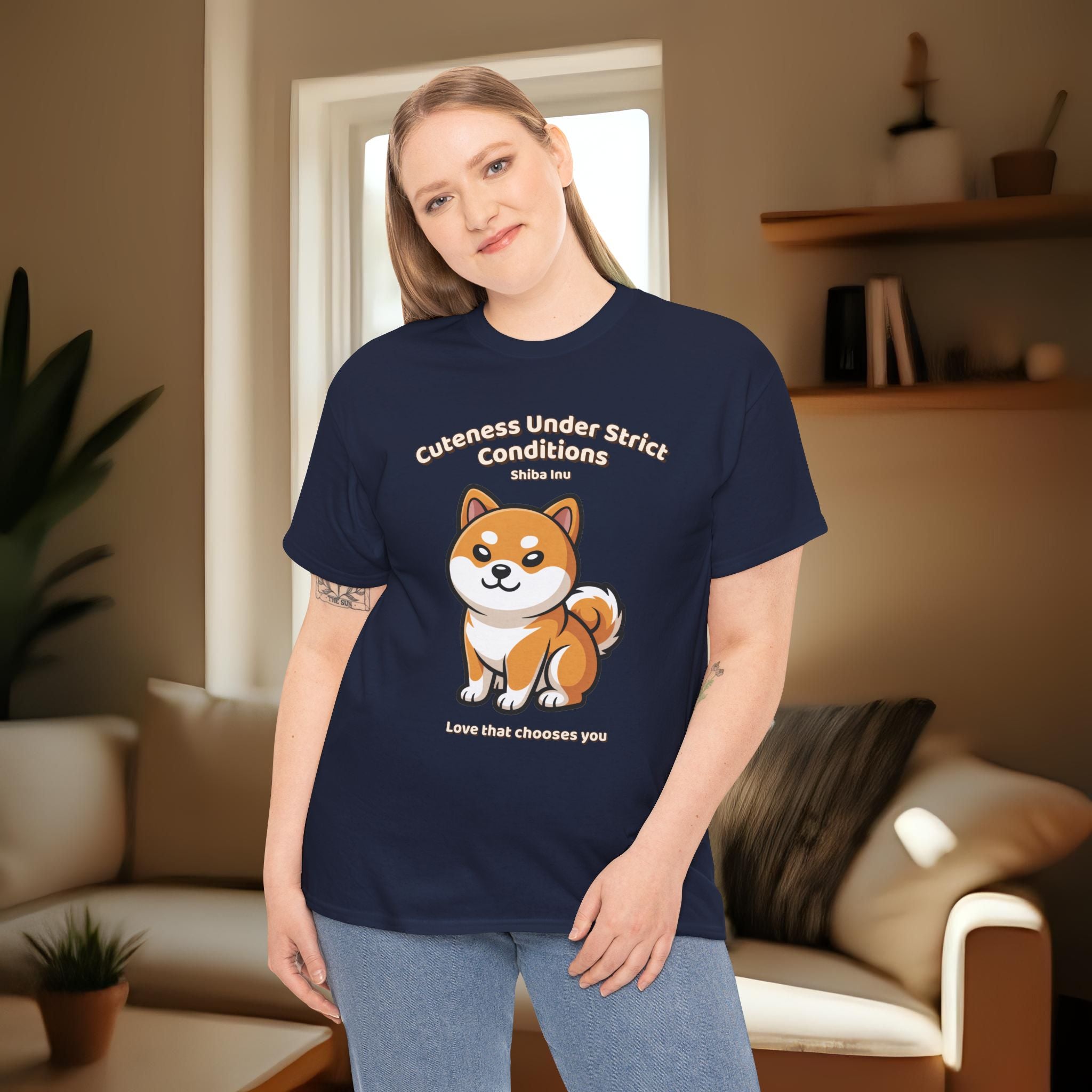 Unisex T-Shirt – Cuteness Under Strict Conditions: Shiba Inu Everyday Moments Edition