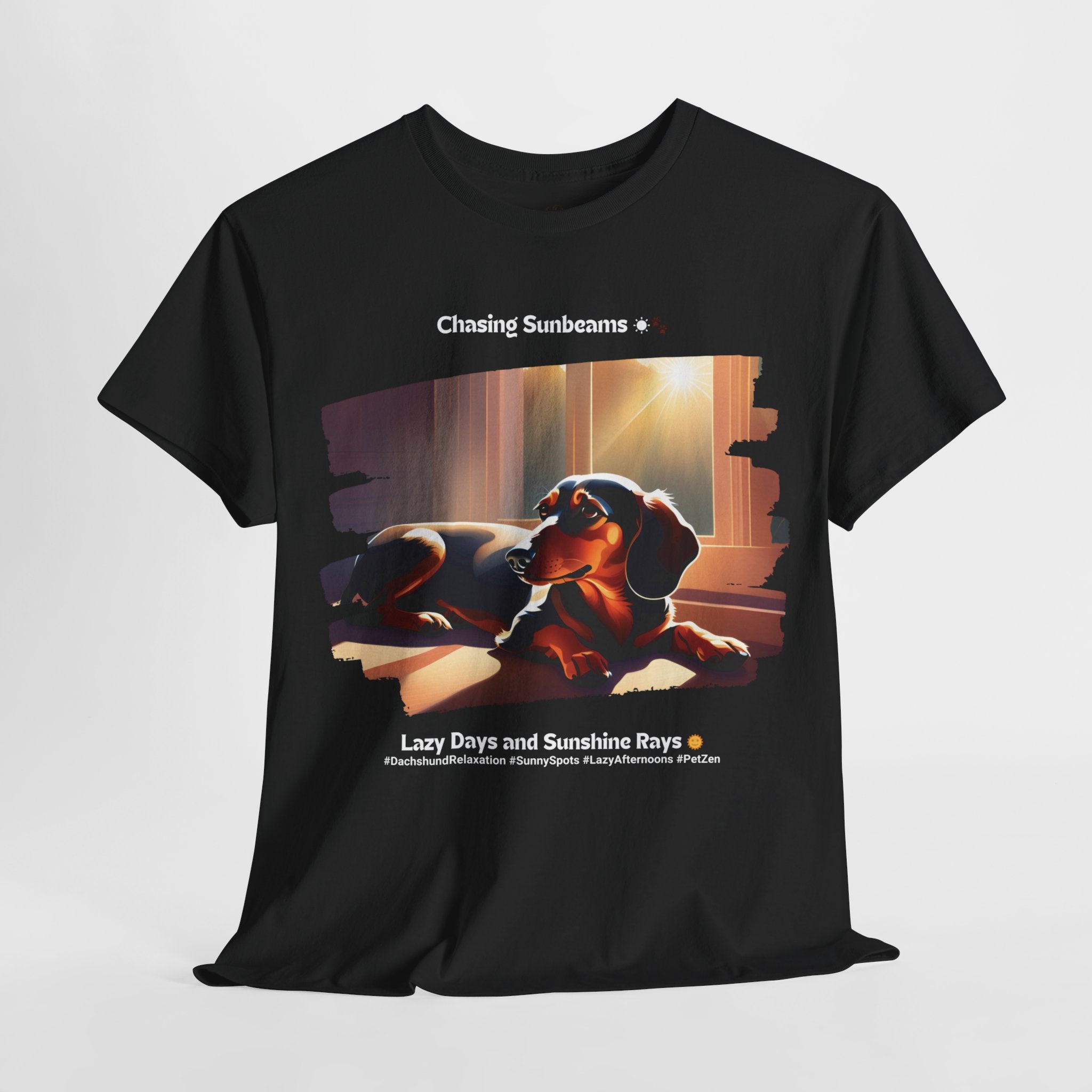 Unisex - Chasing Sunbeams: Dachshund Relaxation T-Shirt