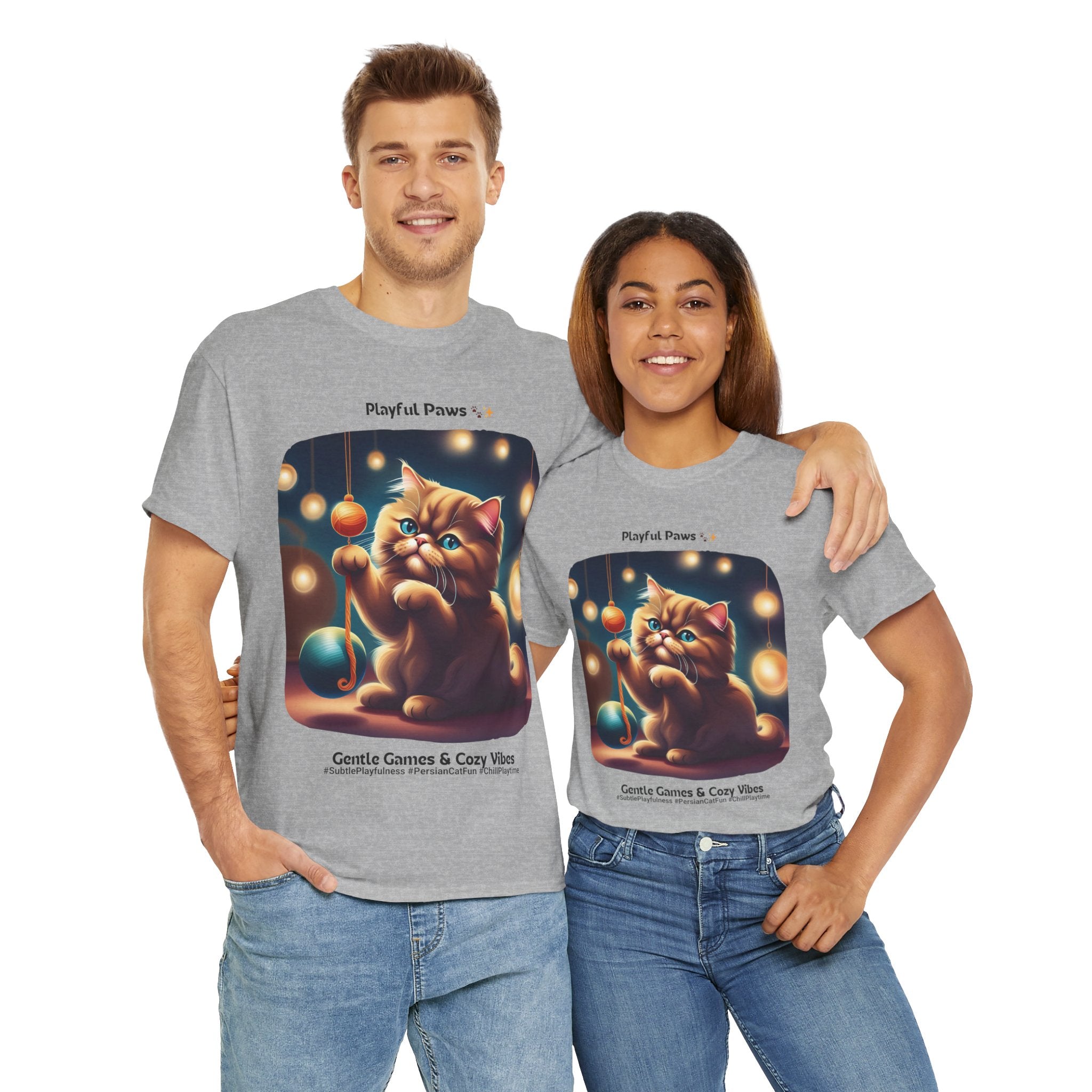 Unisex - Playful Paws: Persian Fun T-Shiirt