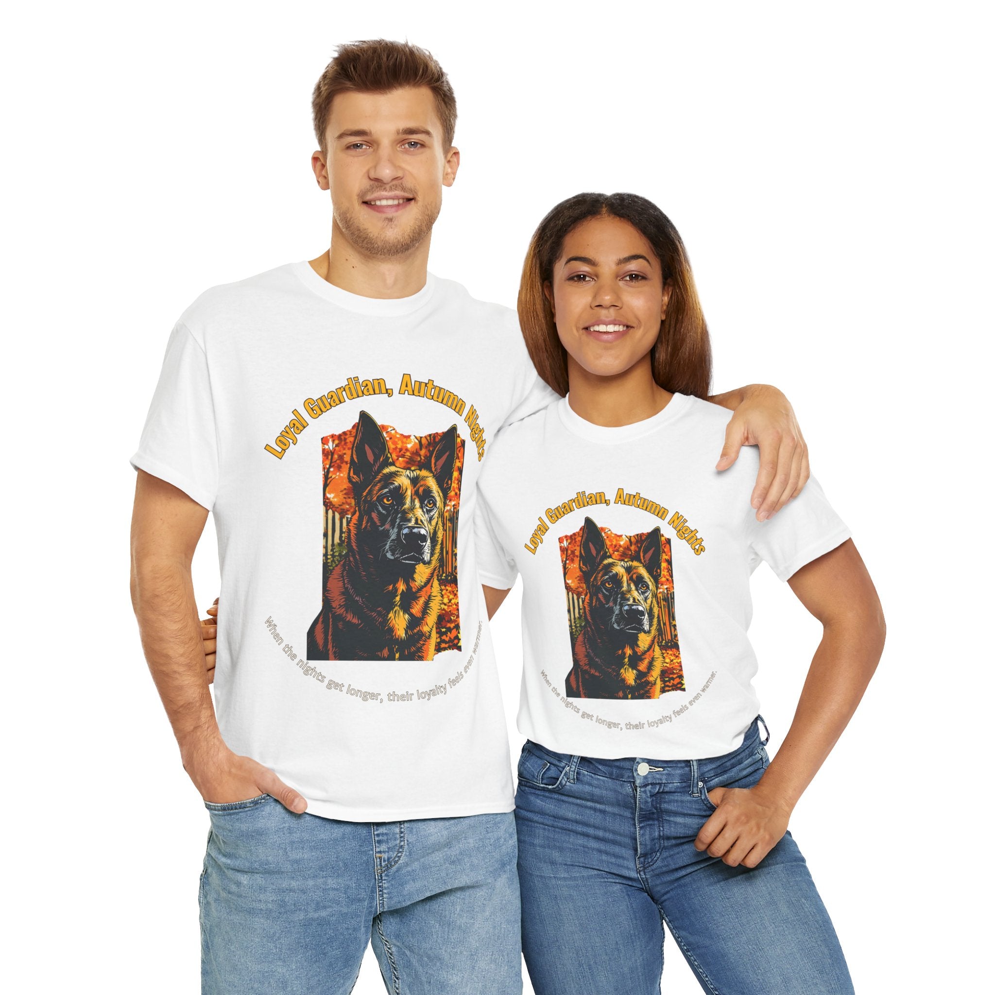 Unisex T-Shirt – Loyal Guardian, Autumn Nights: Belgian Malinois Fall Shirt