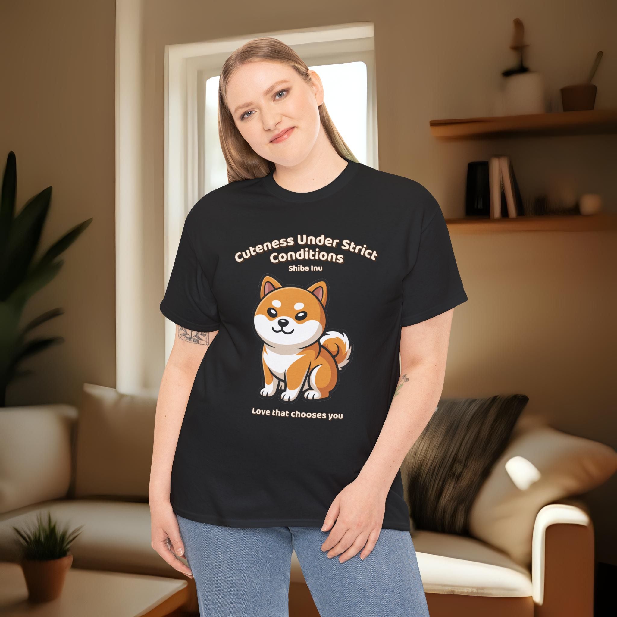 Unisex T-Shirt – Cuteness Under Strict Conditions: Shiba Inu Everyday Moments Edition