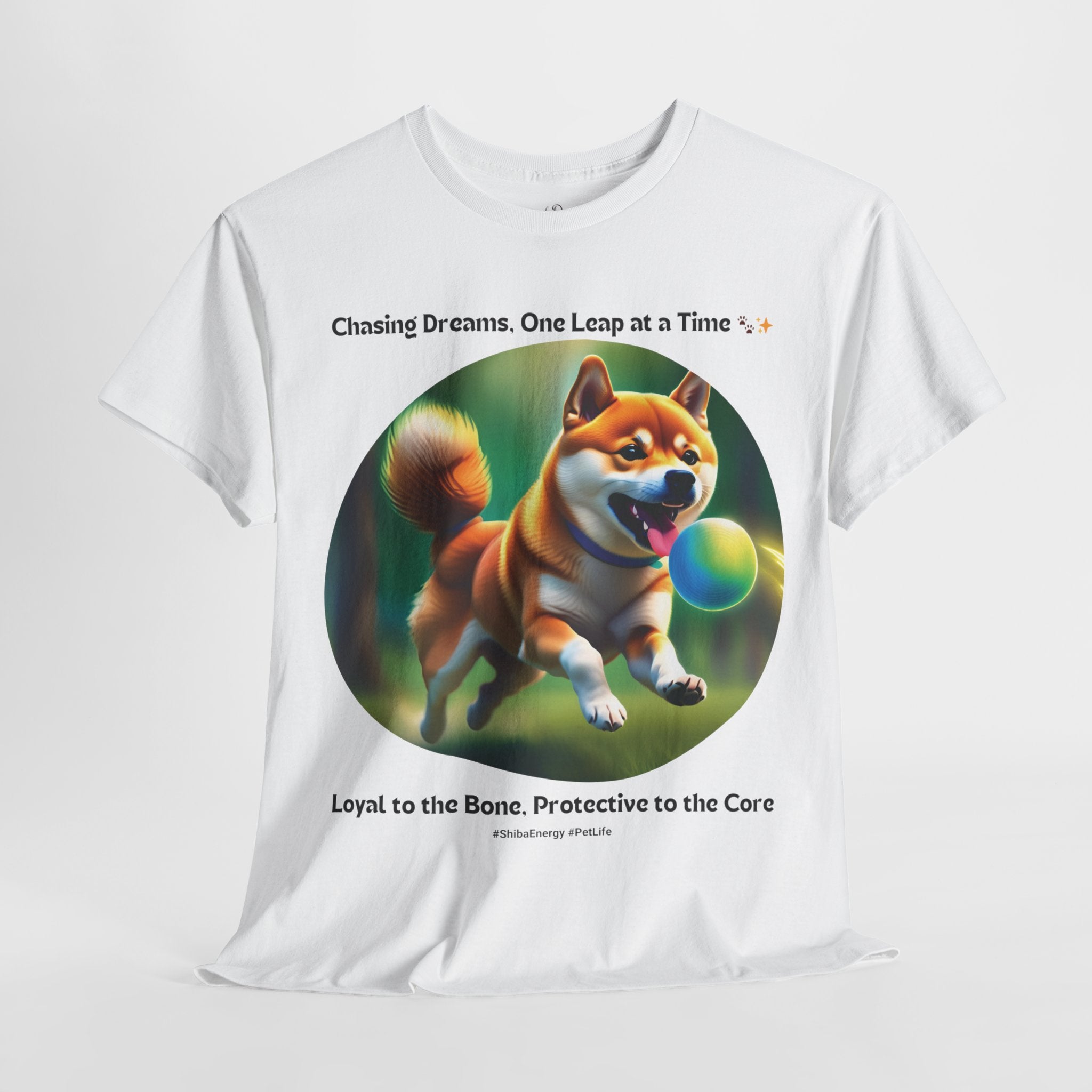 Unisex - Chasing Dreams, One Leap at a Time: Shiba Inu T-Shirt