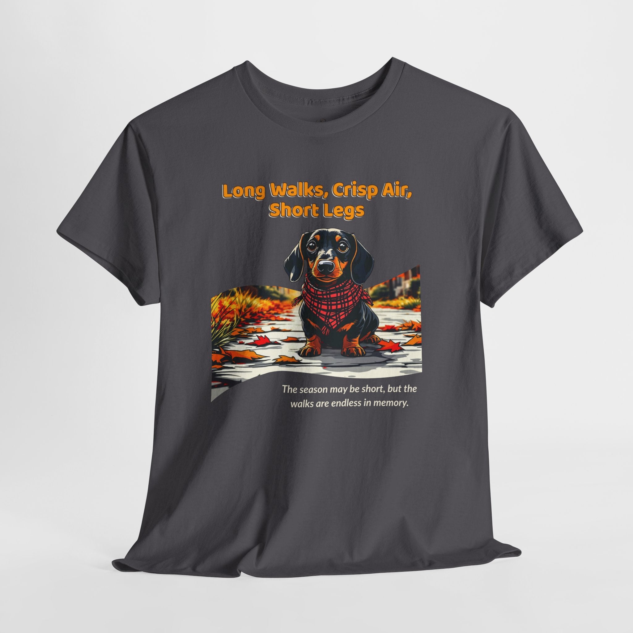 Unisex T-Shirt – Long Walks, Crisp Air, Short Legs: Dachshund Fall Shirt