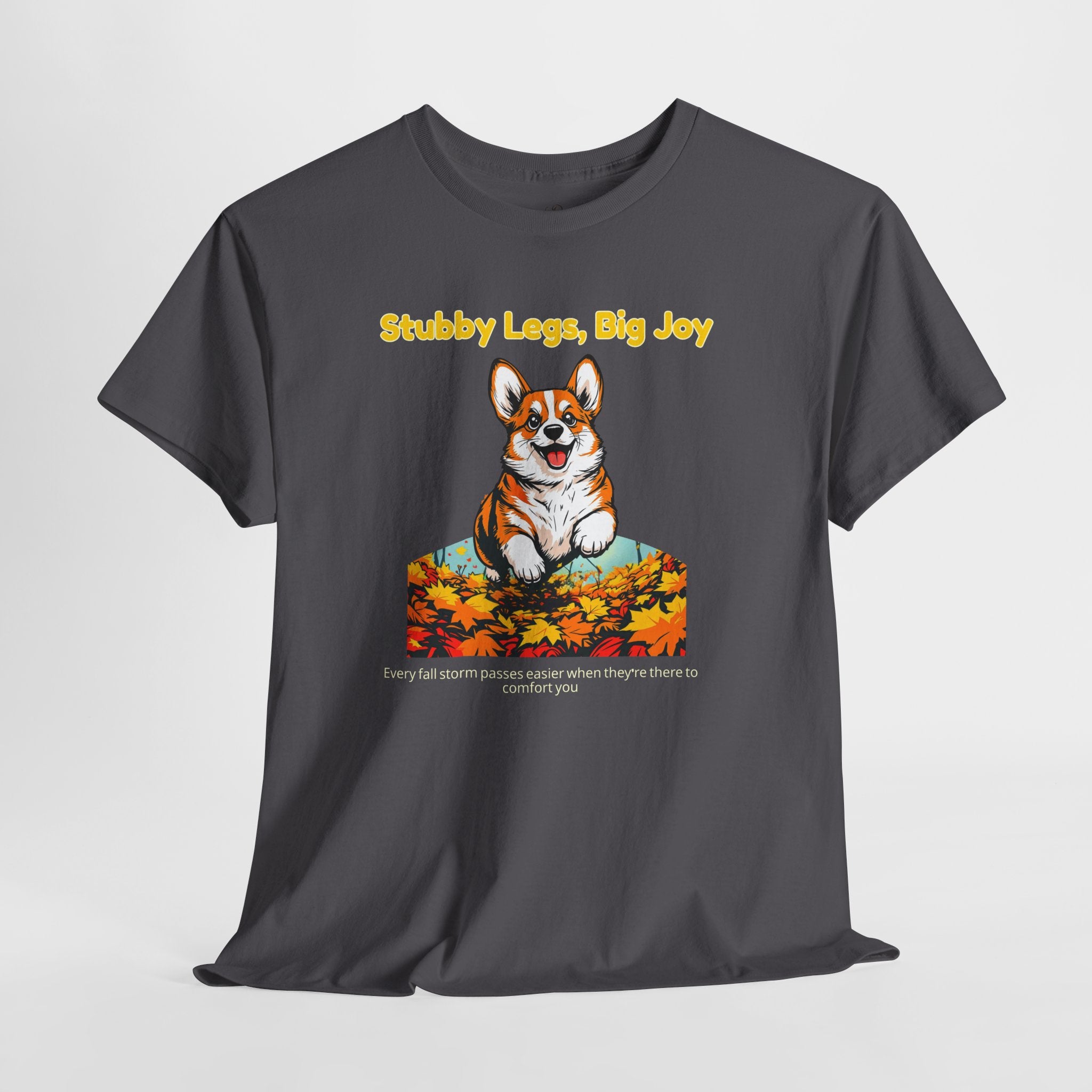 Unisex T-Shirt – Stubby Legs, Big Joy: Corgi Autumn Shirt