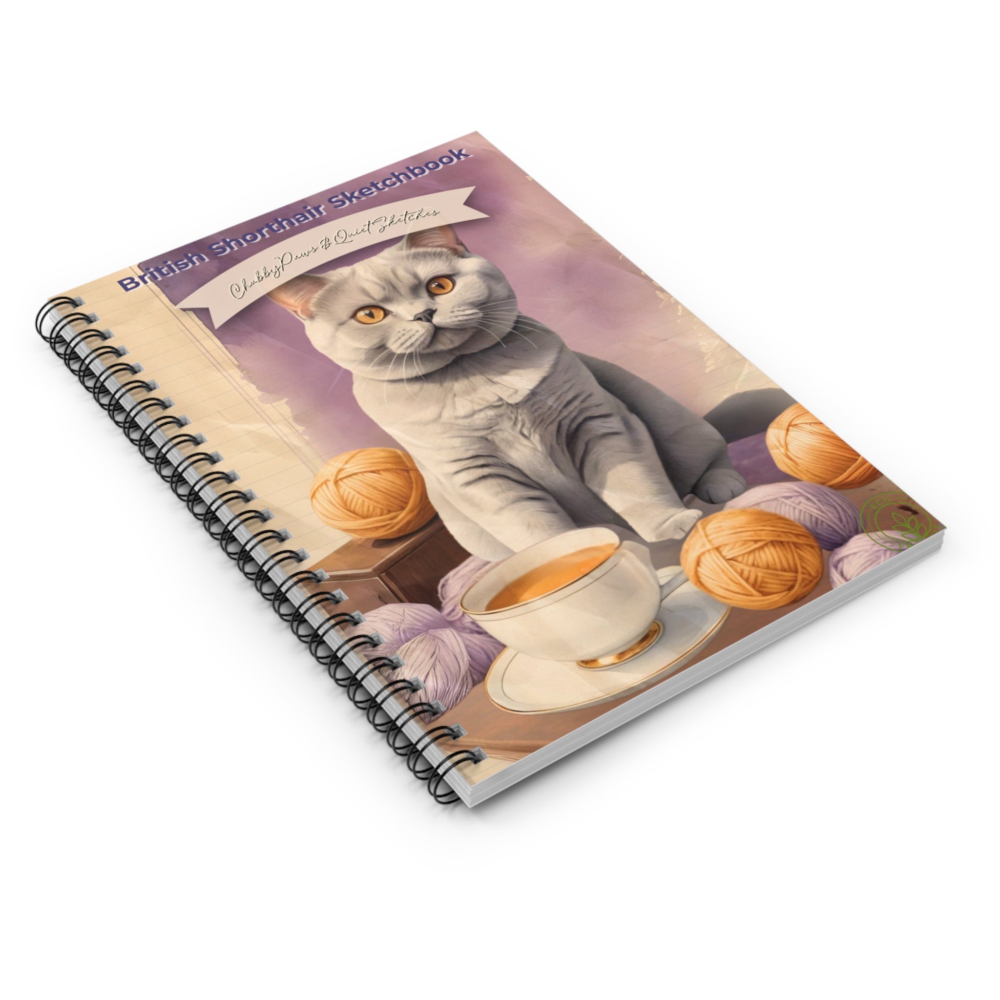 British Shorthair Spiral Notebook, Cute Cat Journal, Perfect Gift for Cat Lovers, Sketchbook for Artists, Kitty Notebook for Home or School