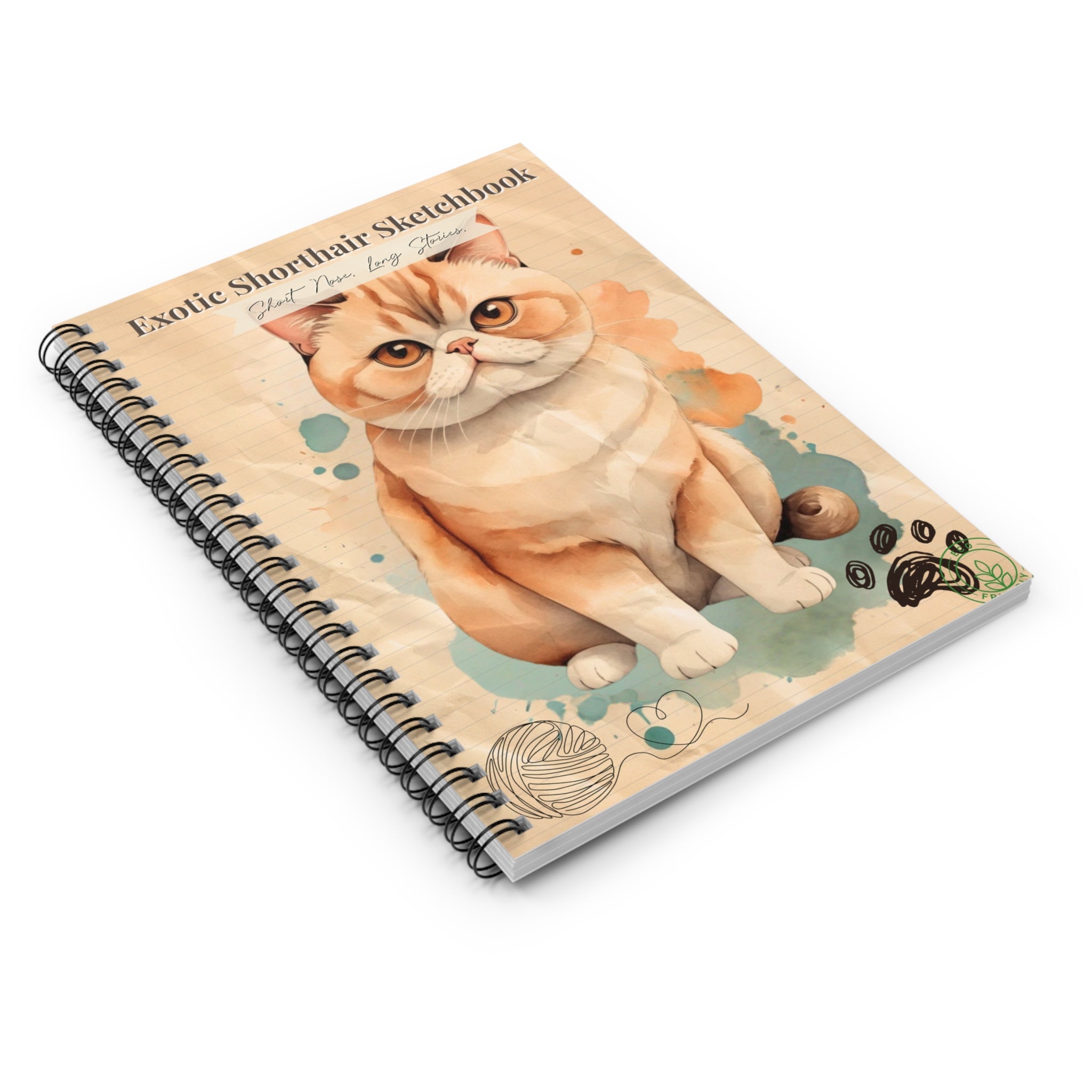 Exotic Shorthair Spiral Notebook | Cute Cat Sketchbook for Note Taking, Journaling, Gift for Pet Owners, Cat Mom, Cat Lover's Gift