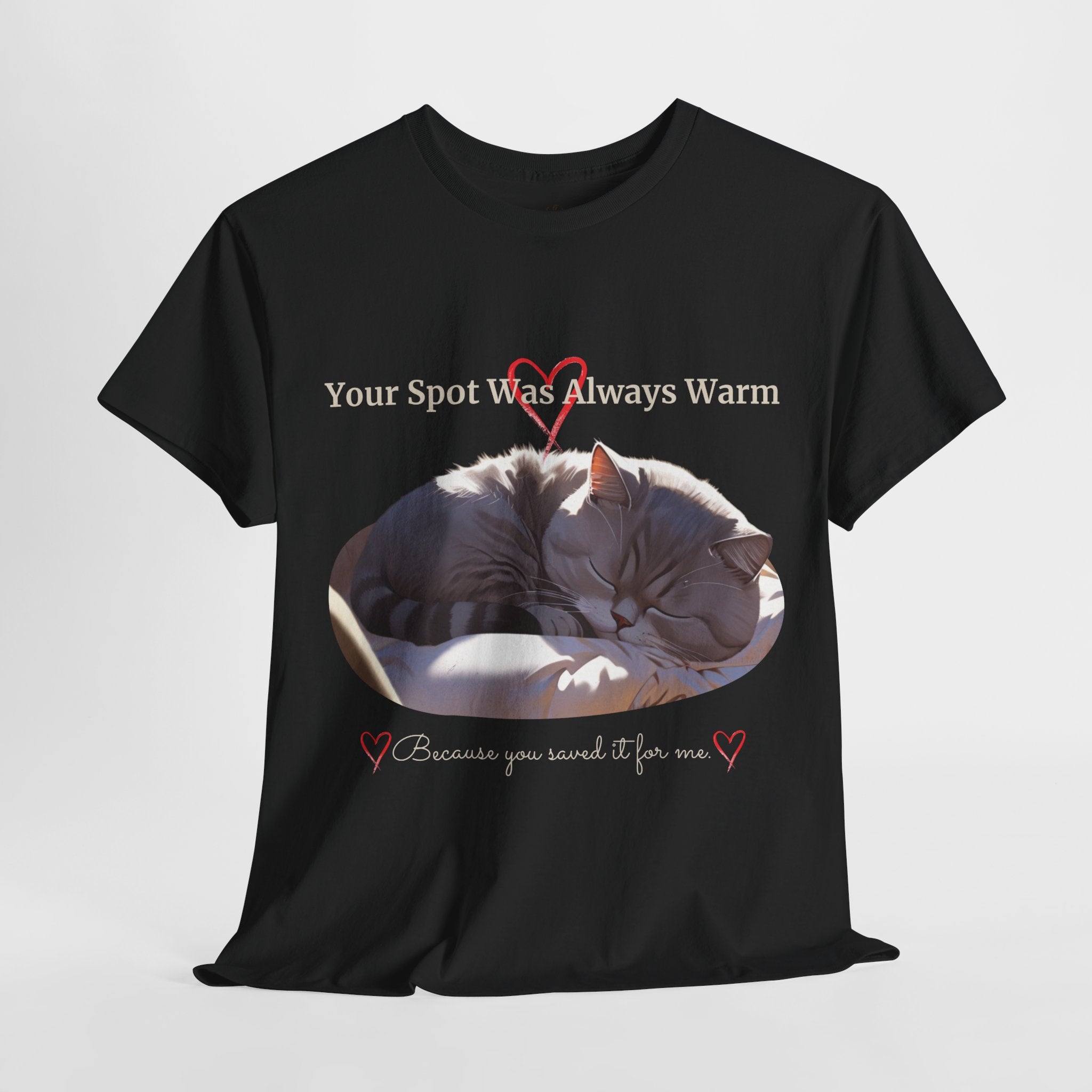 Unisex “Your Spot Was Always Warm” British Shorthair Cat T-Shirt – Cozy Pet Lover Tee