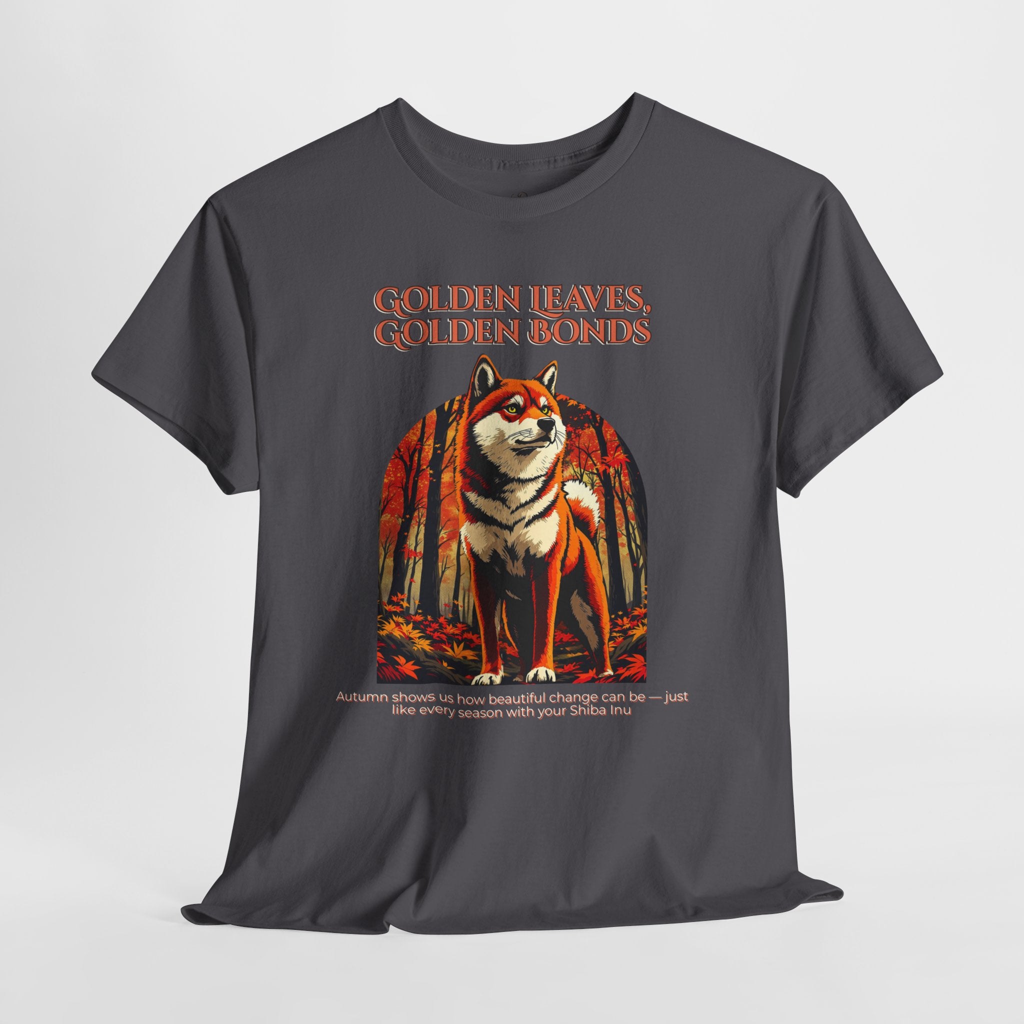 Unisex T-Shirt – Golden Leaves, Golden Bonds: Shiba Inu Autumn Shirt