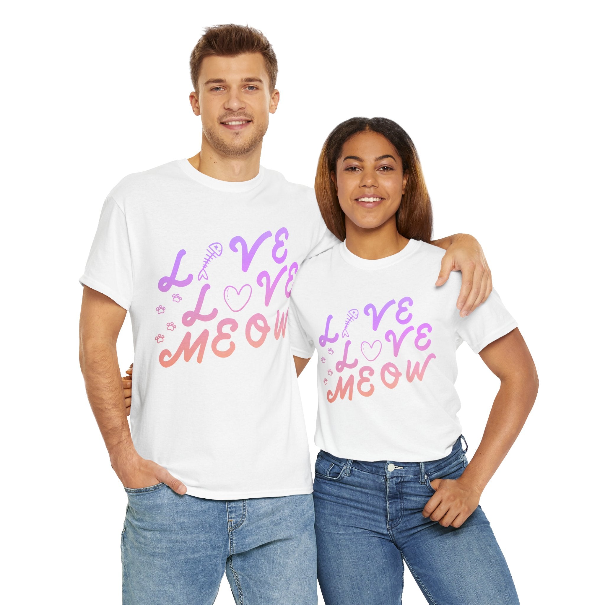 Unisex - Love, Meow, Live T-Shirt